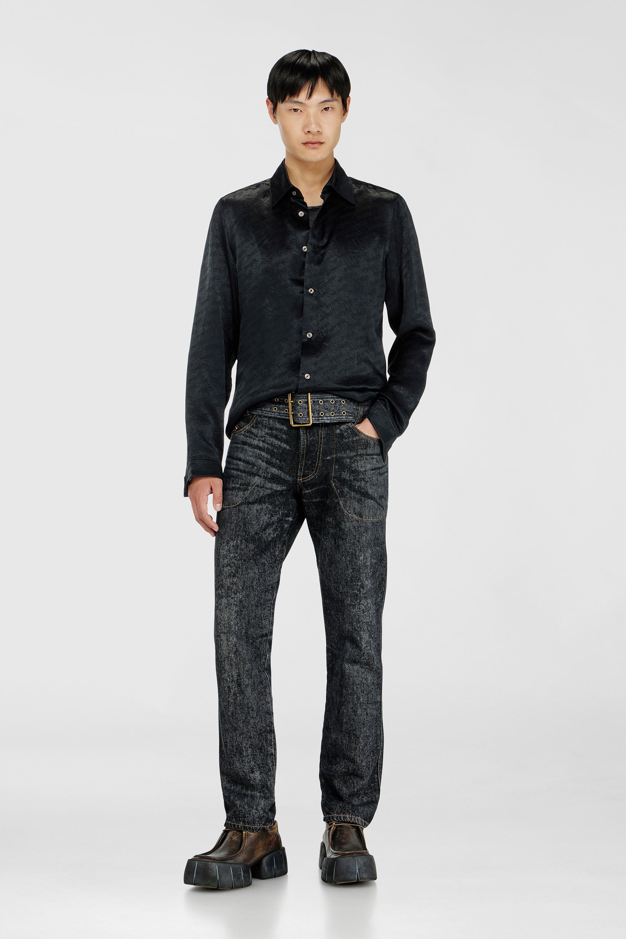 Diesel - S-KINNY-EFBZ, Male's シャツ in ブラック - 2