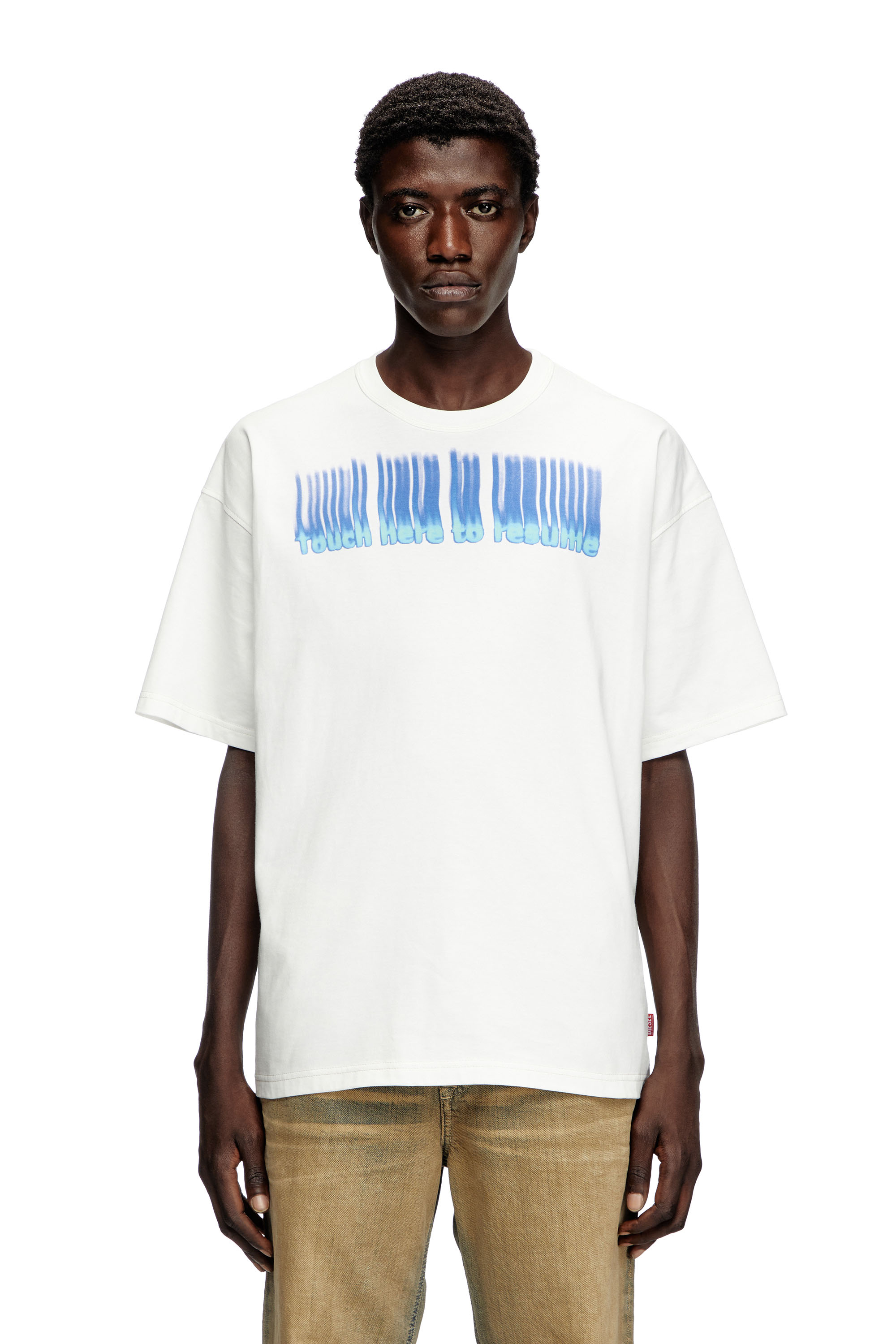 Diesel - T-BOXT-R14, Male's T-shirt with slogan print in ホワイト - 1