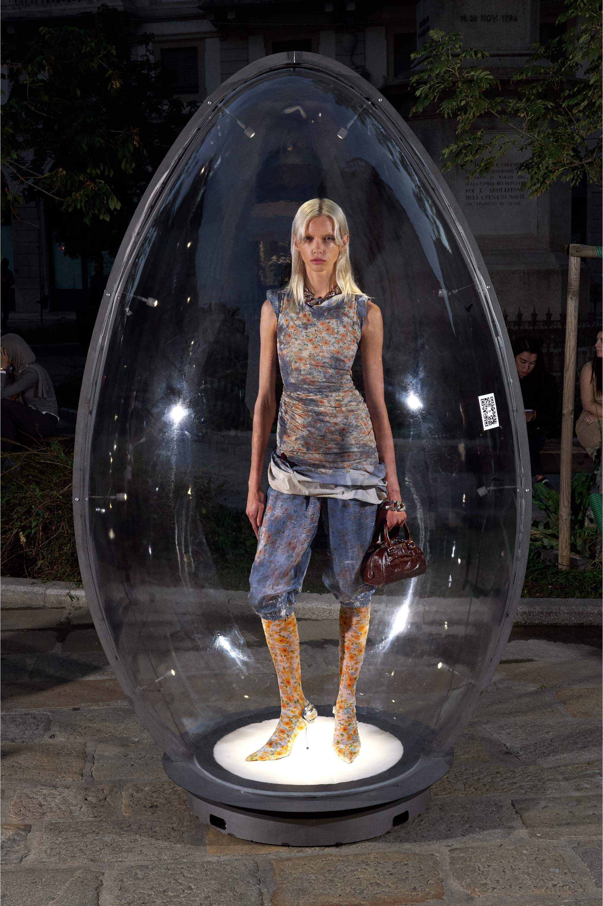 Diesel - D-AYANA, Female's Layered short dress with floral X-ray effect in null - 6