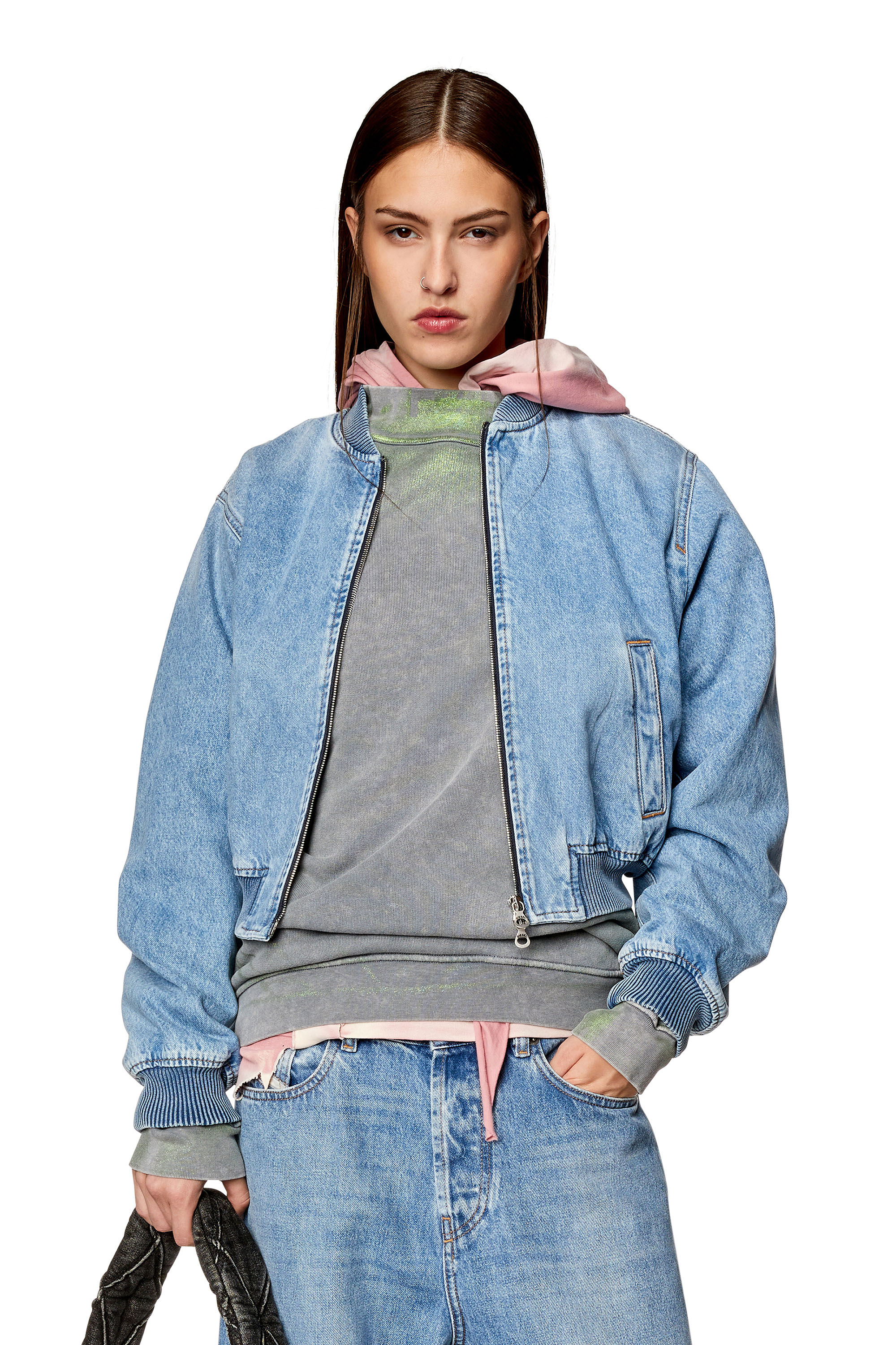 Diesel - DE-KIDDO, Female's Bomber jacket in denim in ライトブルー - 3