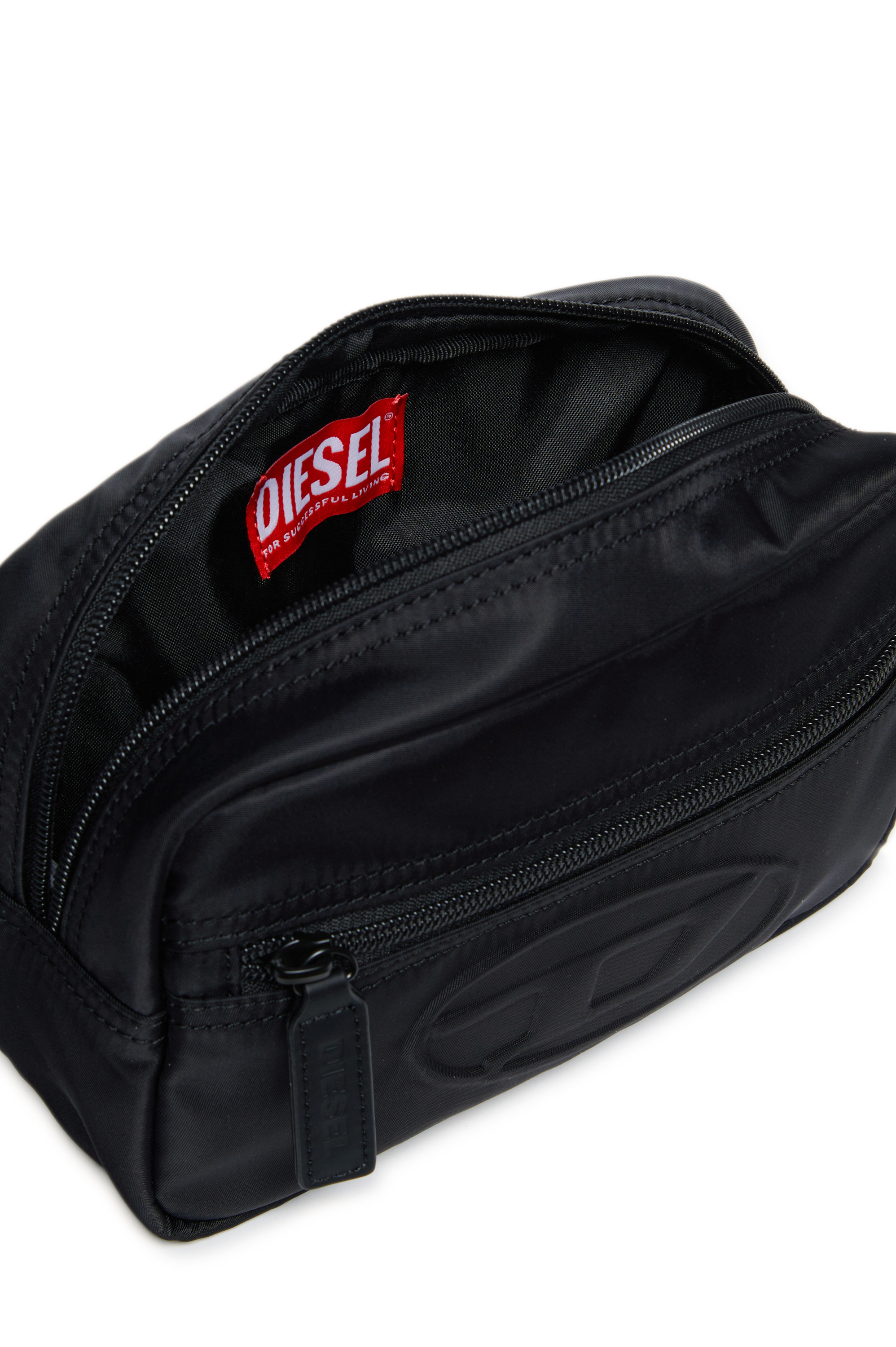 Diesel - WDEMBOSSED, Unisex's Nylon belt bag with embossed logo in ブラック - 5