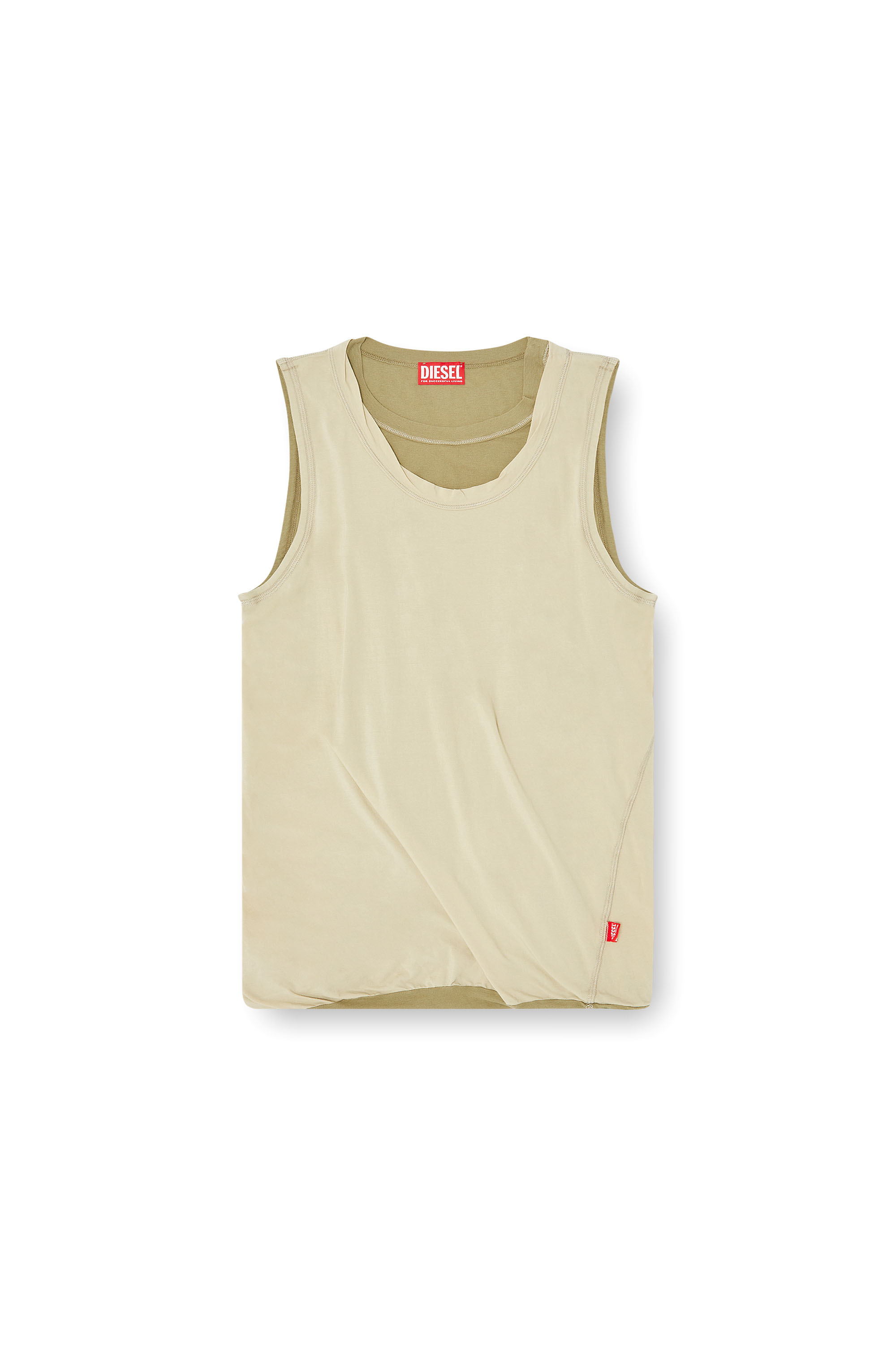 Diesel - T-DRED-PLAIN, Male's Twisted double-layer tank top in グリーン - 3