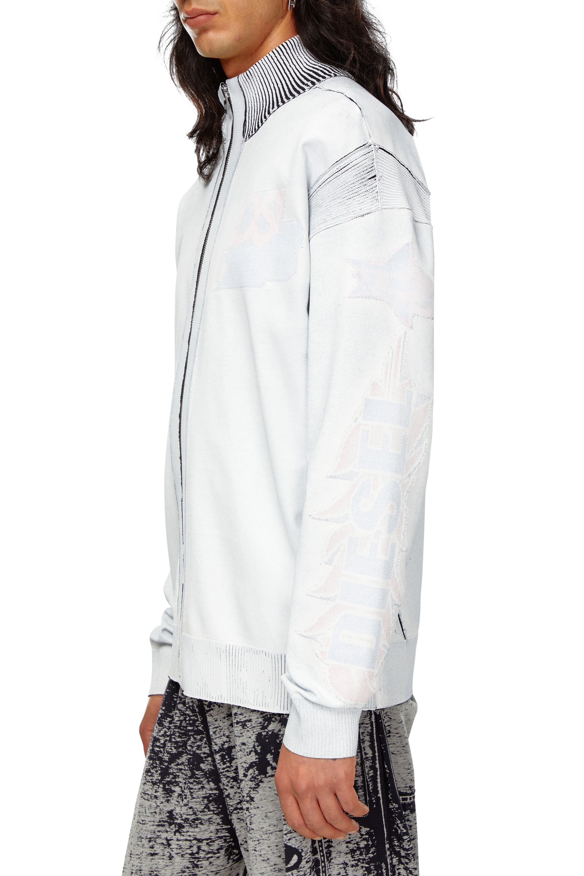K-DENIM-ZIP Zip cardigan in treated cotton｜ブラック｜メンズ