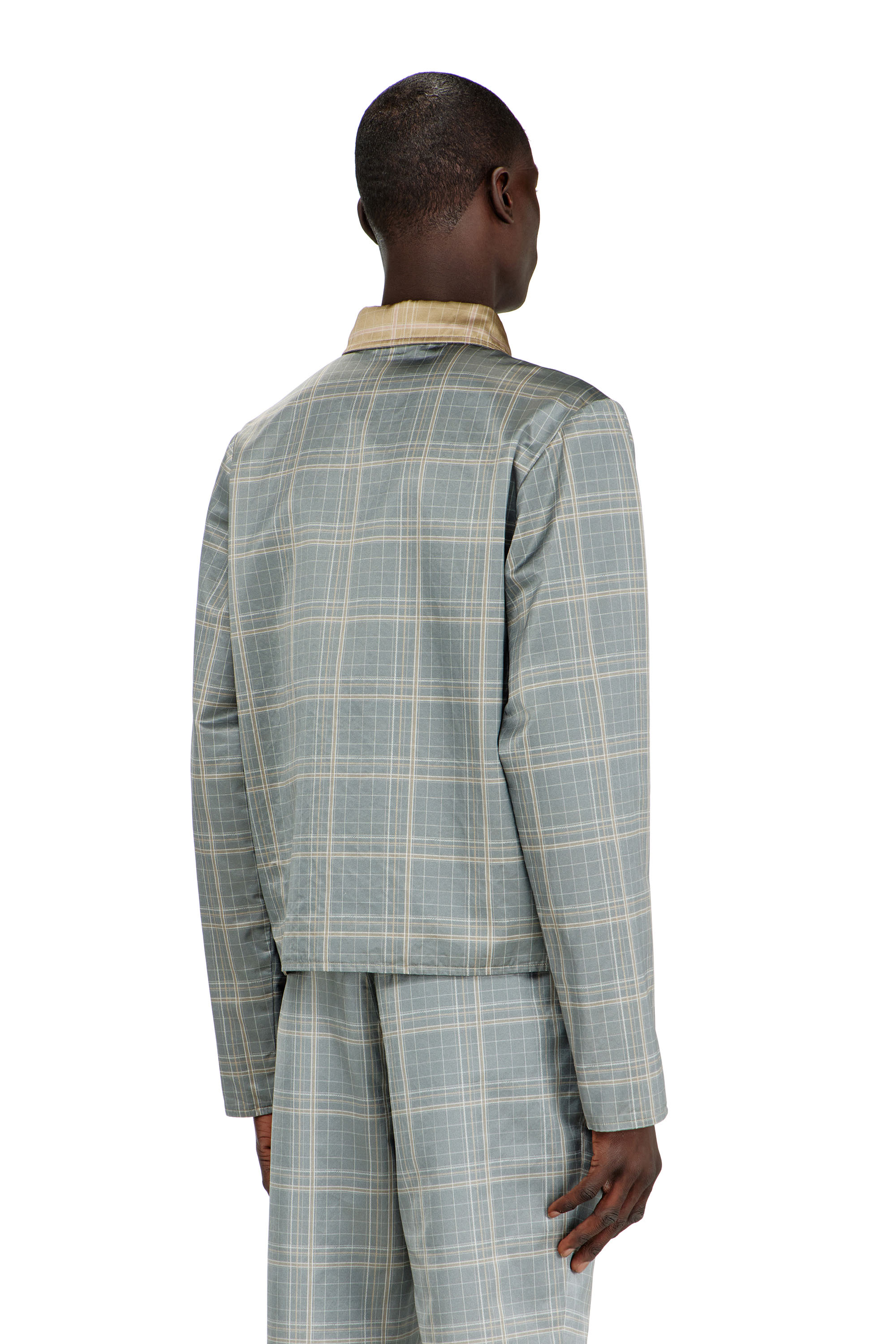 Diesel - J-CONS, Male's Reversible jacket in check-print duchesse satin in null - 3