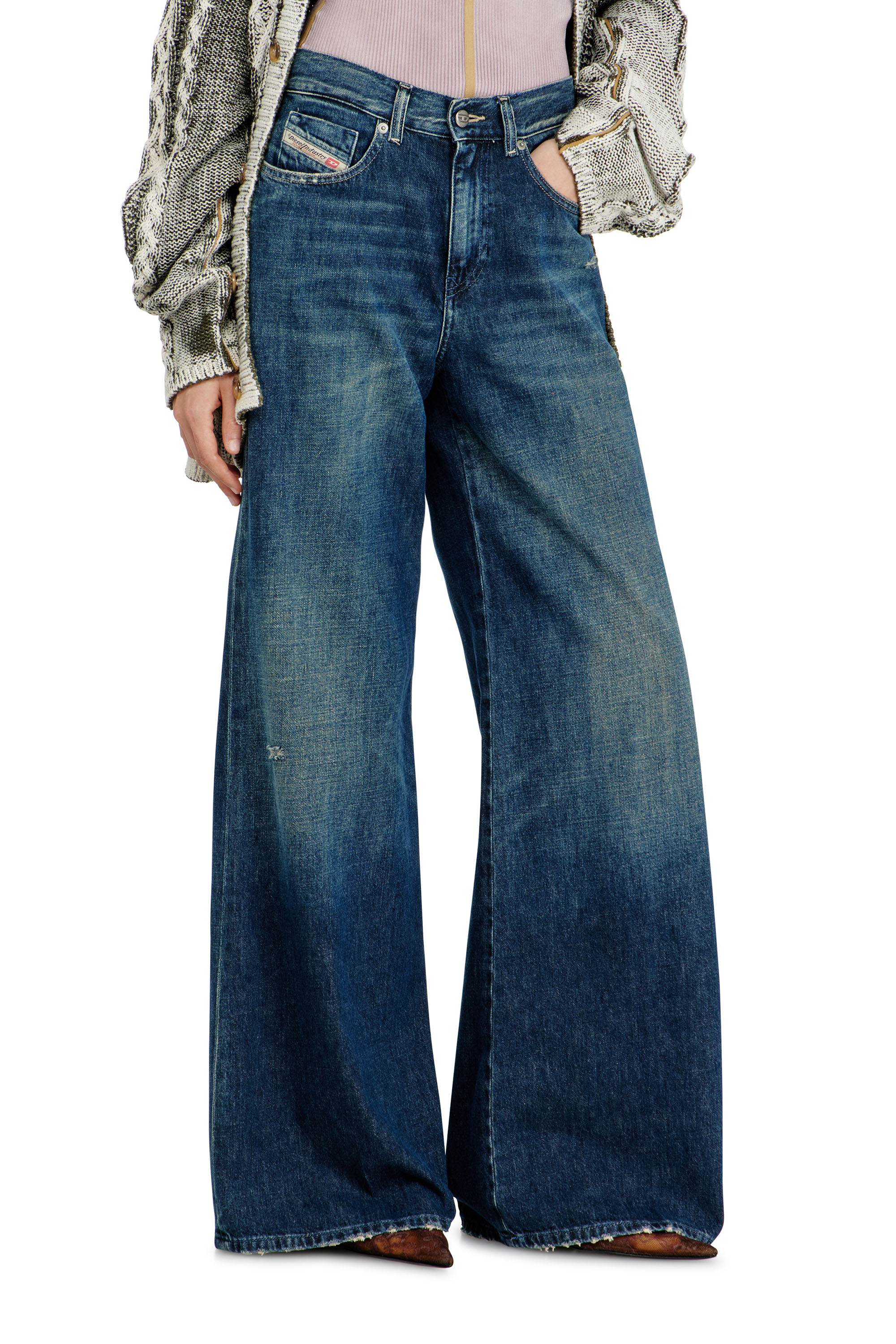 Diesel - Female's Flare Jeans 1978 D-Akemi 09N70, ダークブルー - 7