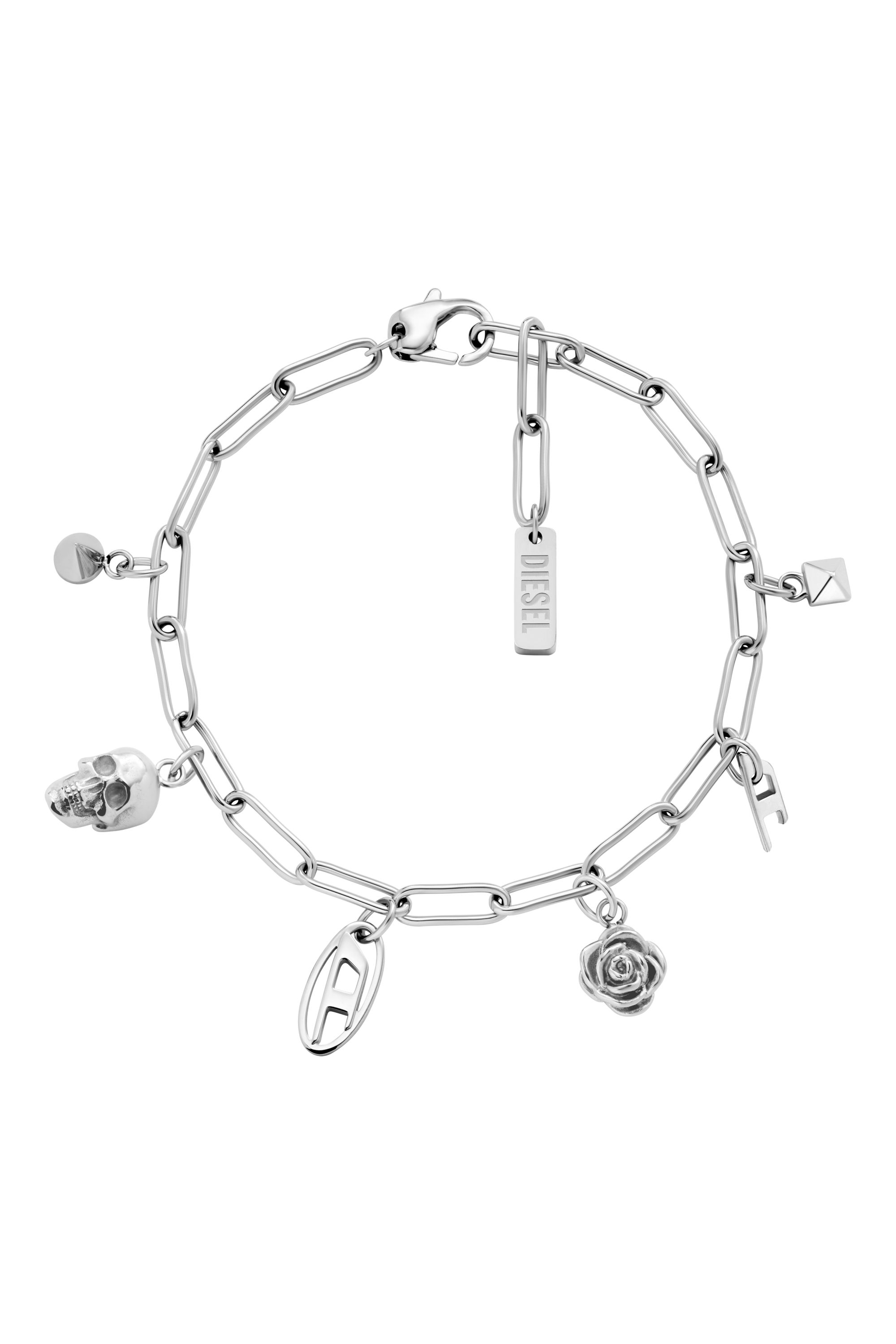 Diesel - DX1604040, Unisex's Stainless Steel Charm Bracelet in シルバー - 1