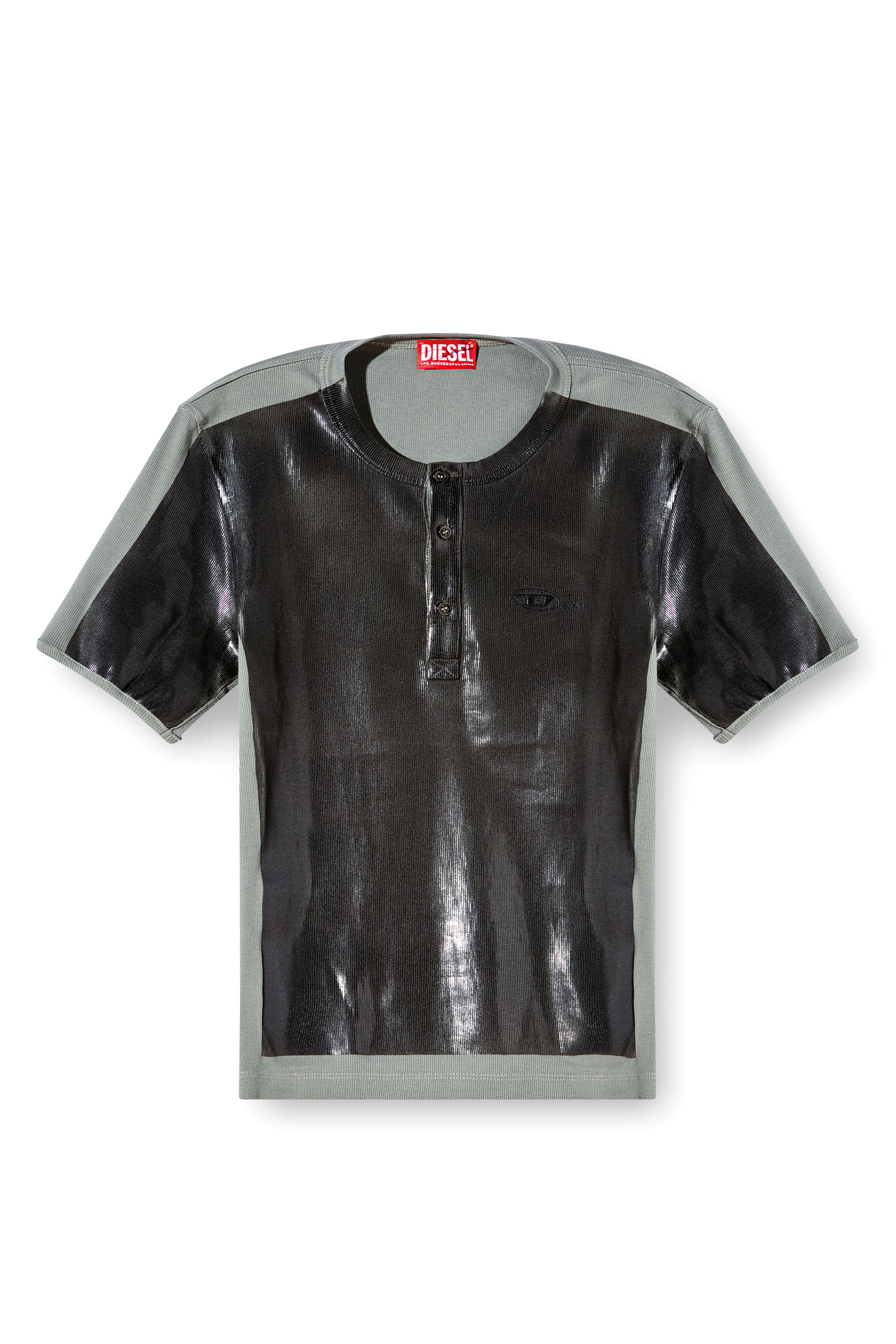 Diesel - T-RIBBER-DD, Unisex's Tシャツ in ダークグレー - 2