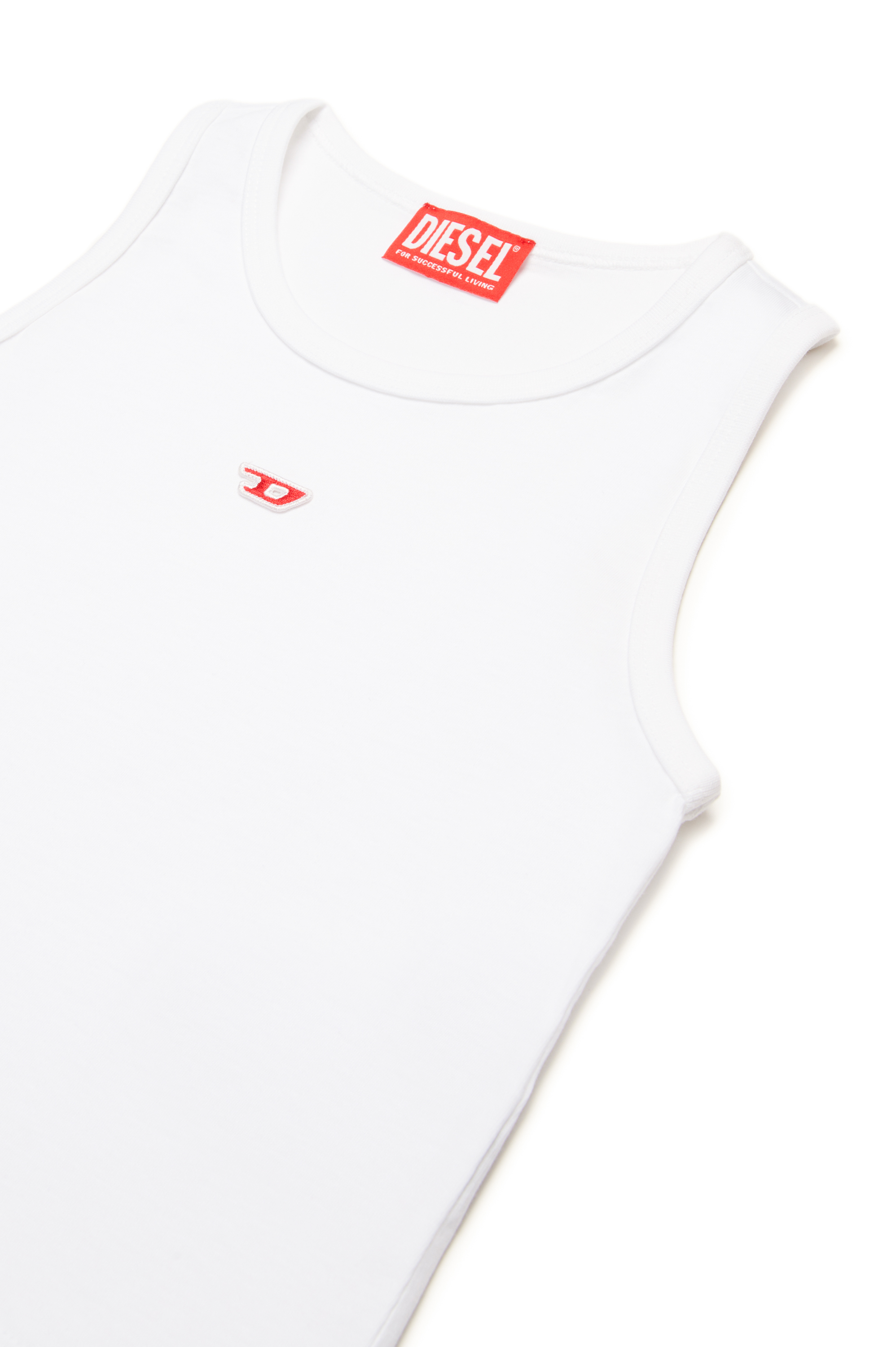 Diesel - TASPYRD, Female's Tank top with D logo patch in ホワイト - 3
