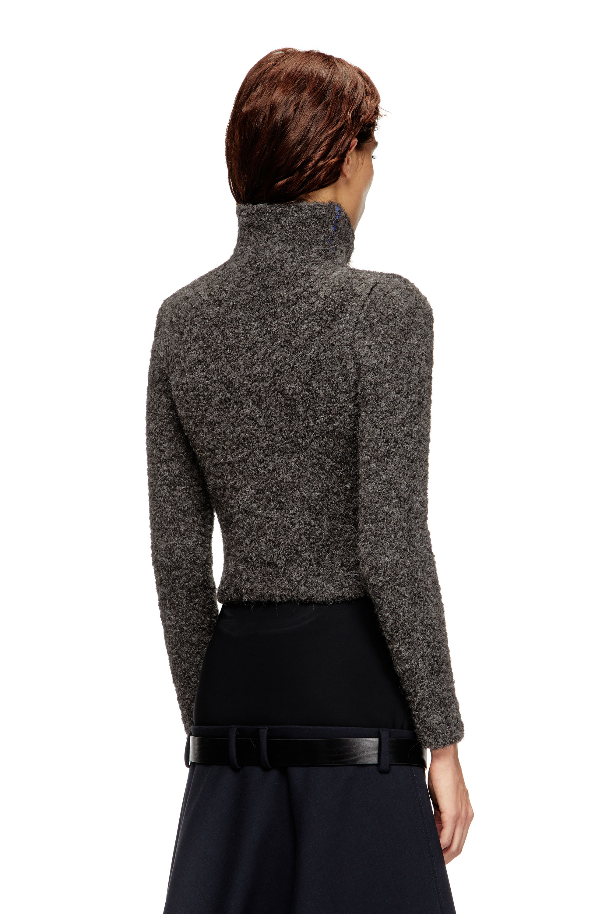 Diesel - M-ELEONERE, Female's Zip cardigan with contrast interior in ダークグレー - 5