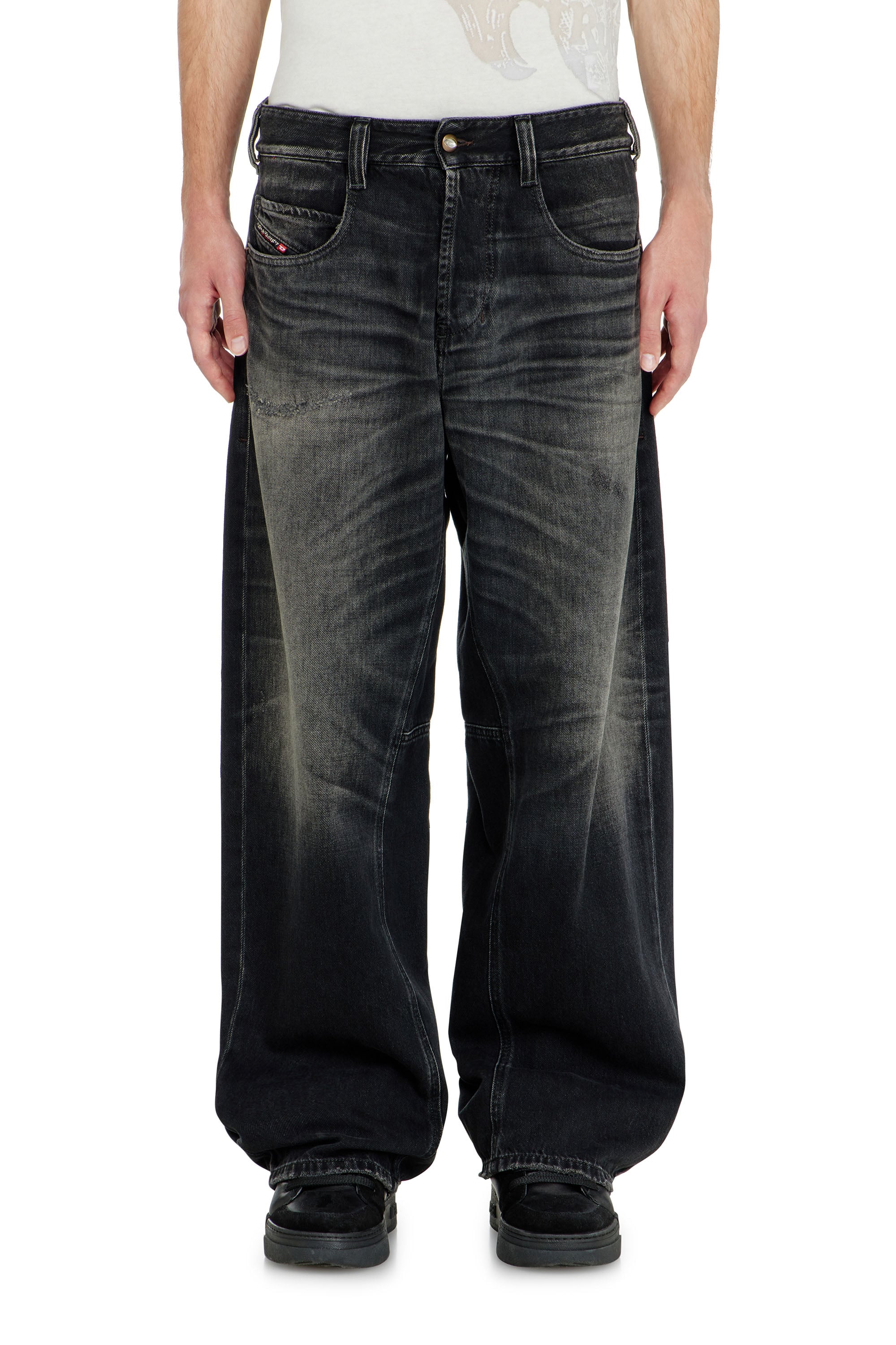 Diesel - Unisex's Relaxed Jeans 1997 D-Enim-M 09P65, ブラック/ダークグレー - 4
