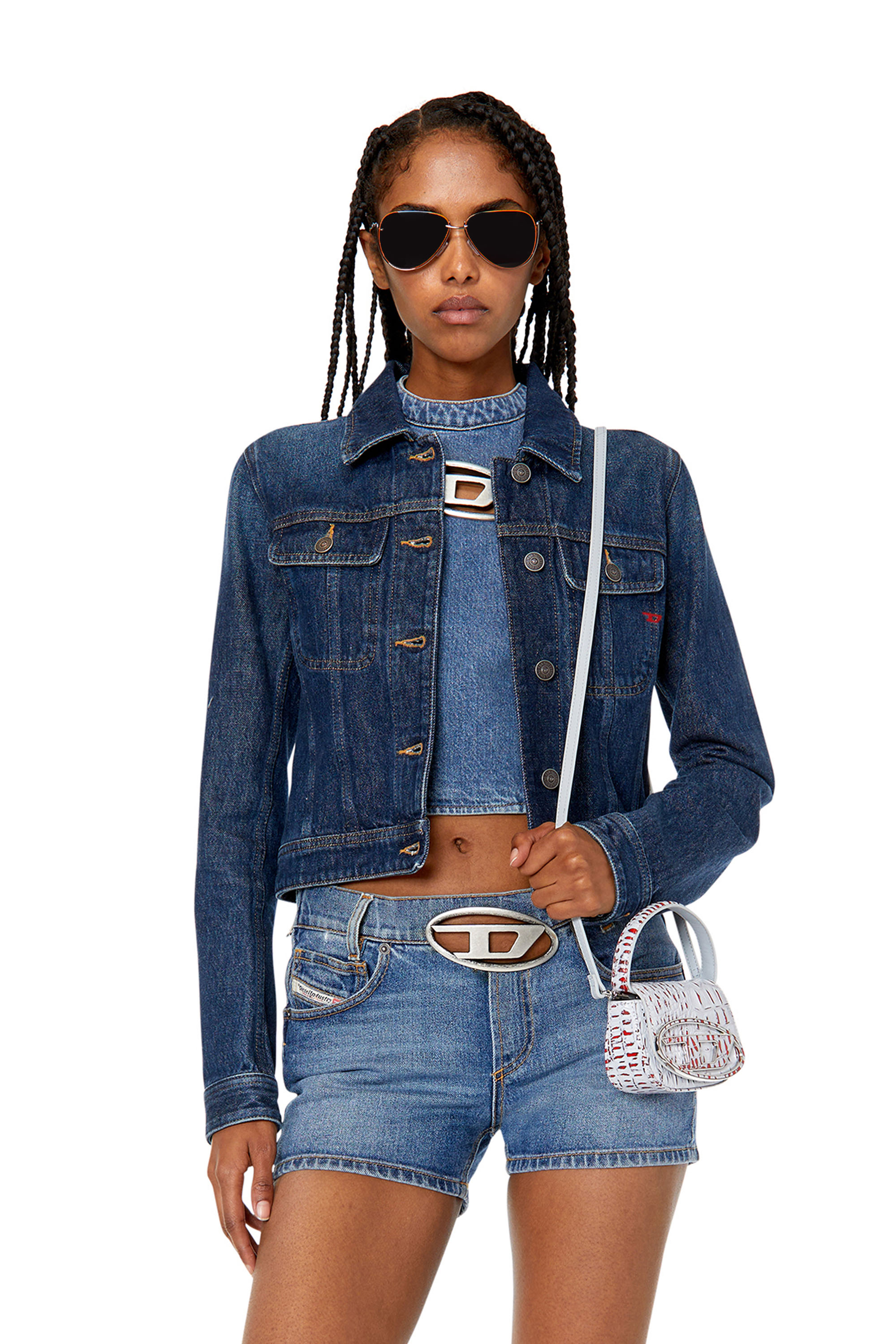 Diesel - DE-THEA-FRINGES, Female's SS23  デニム トップス Dロゴ in ライトブルー - 3