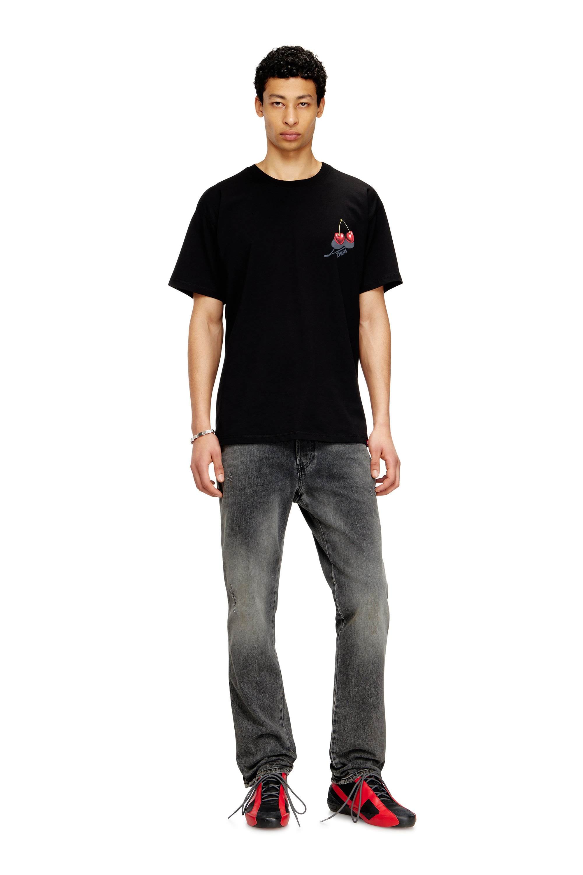 Diesel - SV-T-NORM-CHER, Unisex's Cotton T-shirt with cherry graphic in ブラック - 3