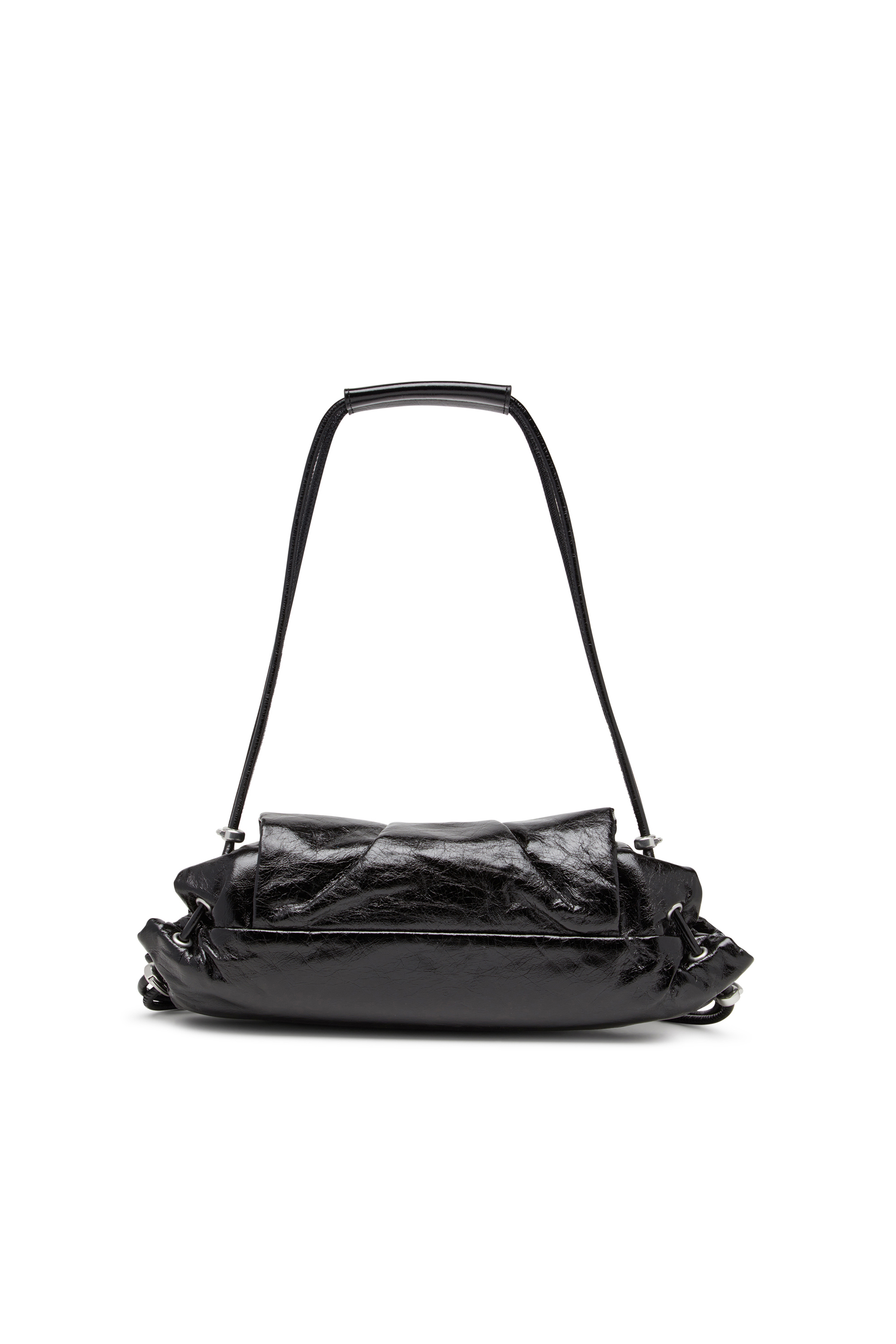 Diesel - SCRUNCH-D SHOULDER S, Female's Scrunch-D S-Shoulder bag in scrunched leather in ブラック - 2