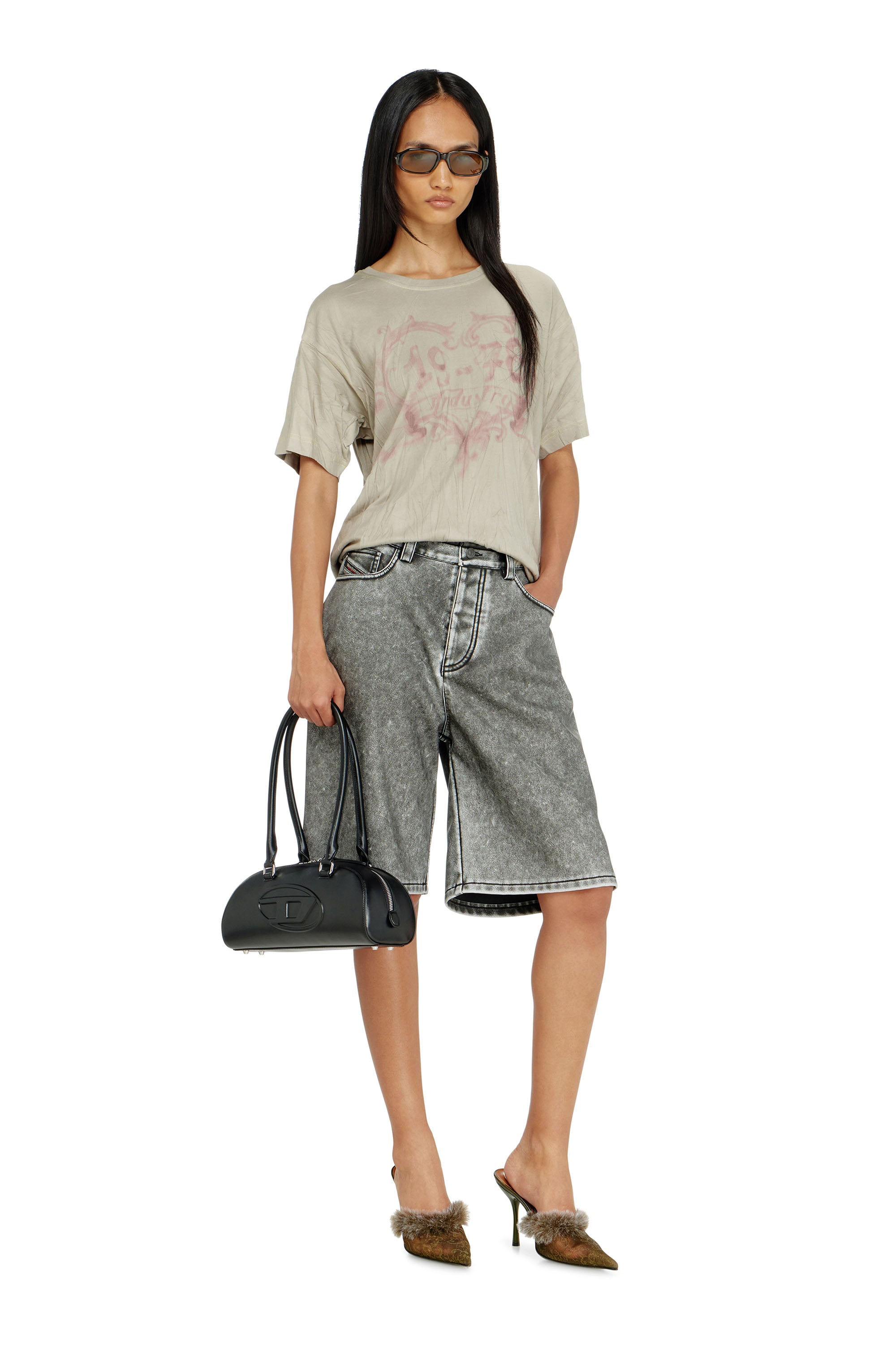 Diesel - T-NORMY-AA4, Female's Tシャツ in ベージュ/ピンク - 1
