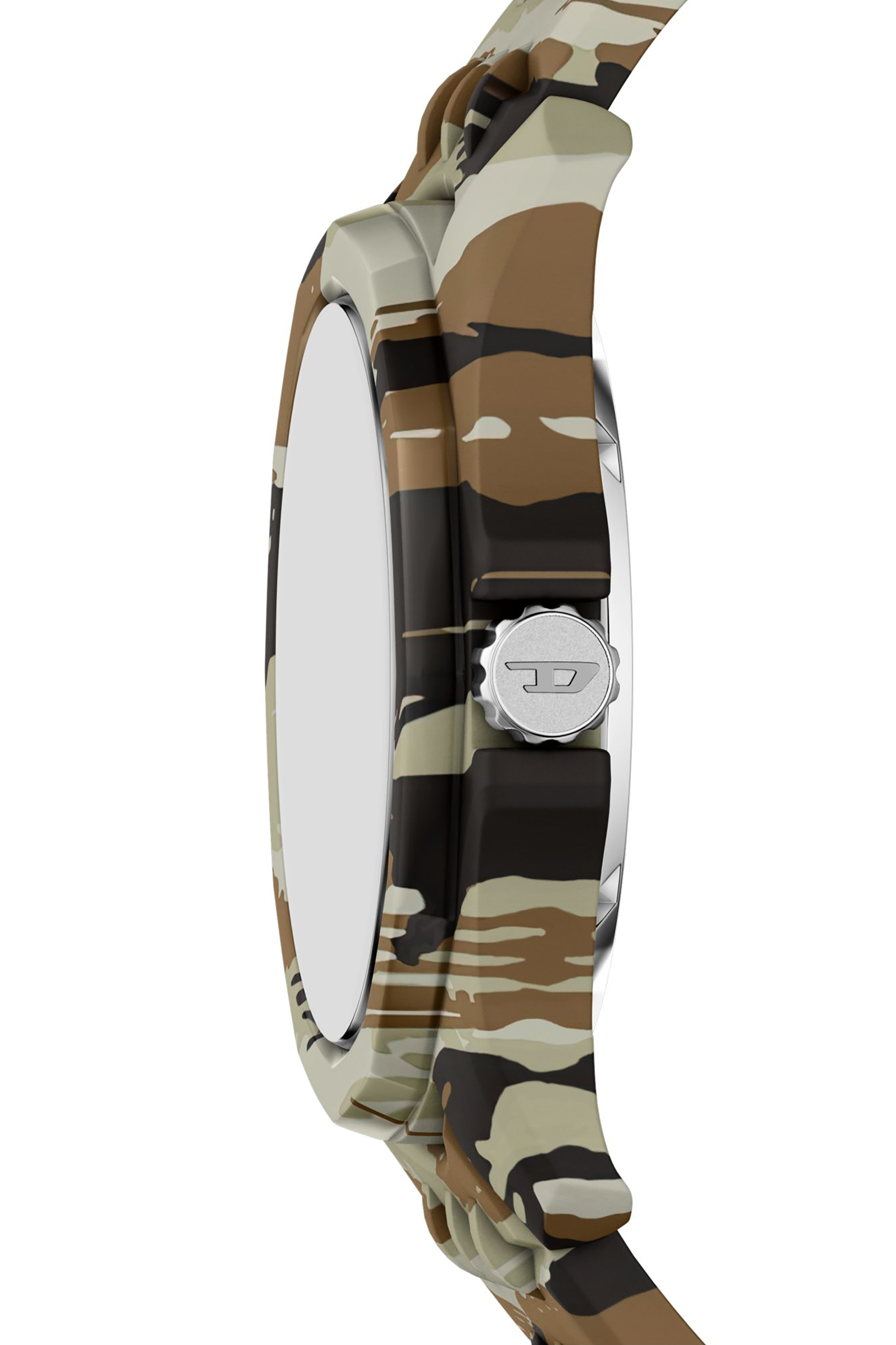 Diesel - DZ2242 WATCH, Male's Stinger camo silicone watch in ブラウン/グリーン - 3