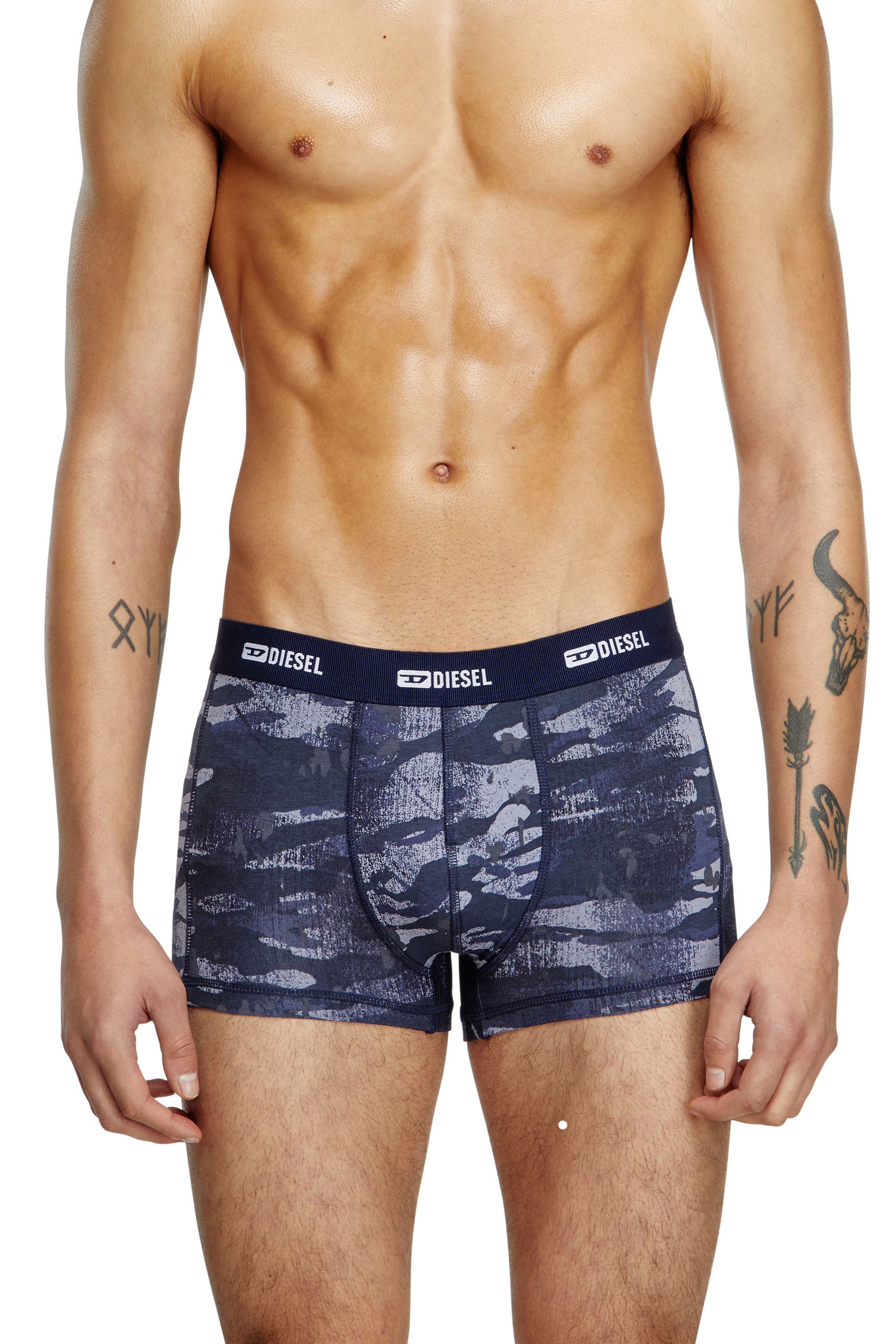 Diesel - DAMIEN-UTLT-3PACK, Male's 3-pack of boxer briefs plain and camo in ブラック/ブルー - 2