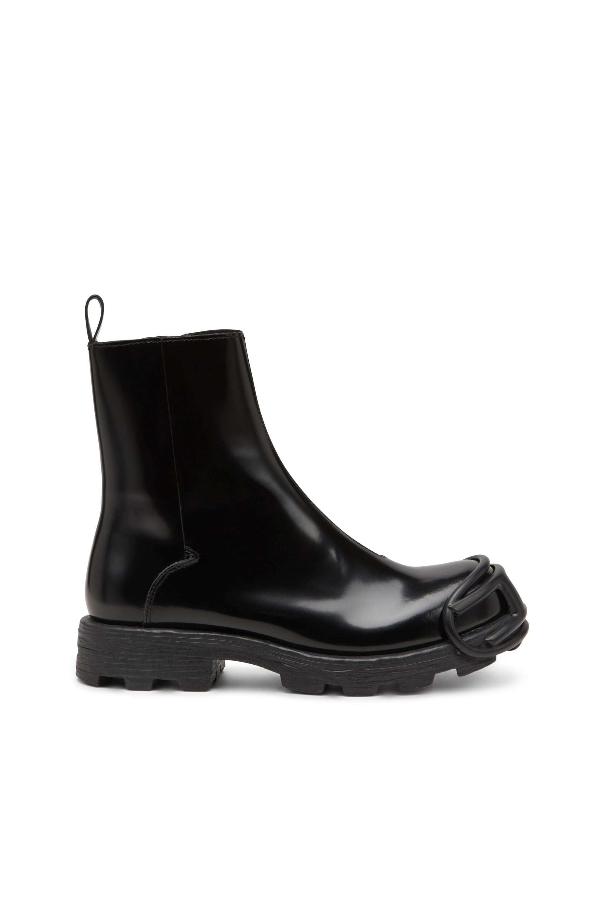 Diesel - D-HAMMER BT ZIP D, Male's D-Hammer-Leather Chelsea boots with Oval D toe caps in ブラック - 2