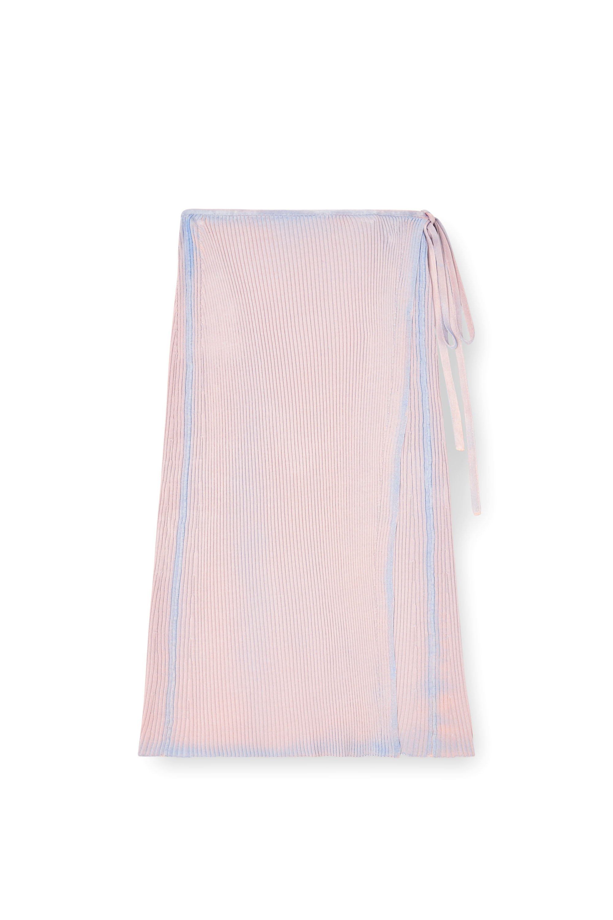 Diesel - M-VIGO, Female's Wrap skirt in double-dyed rib-knit in ピンク / ホワイト - 3