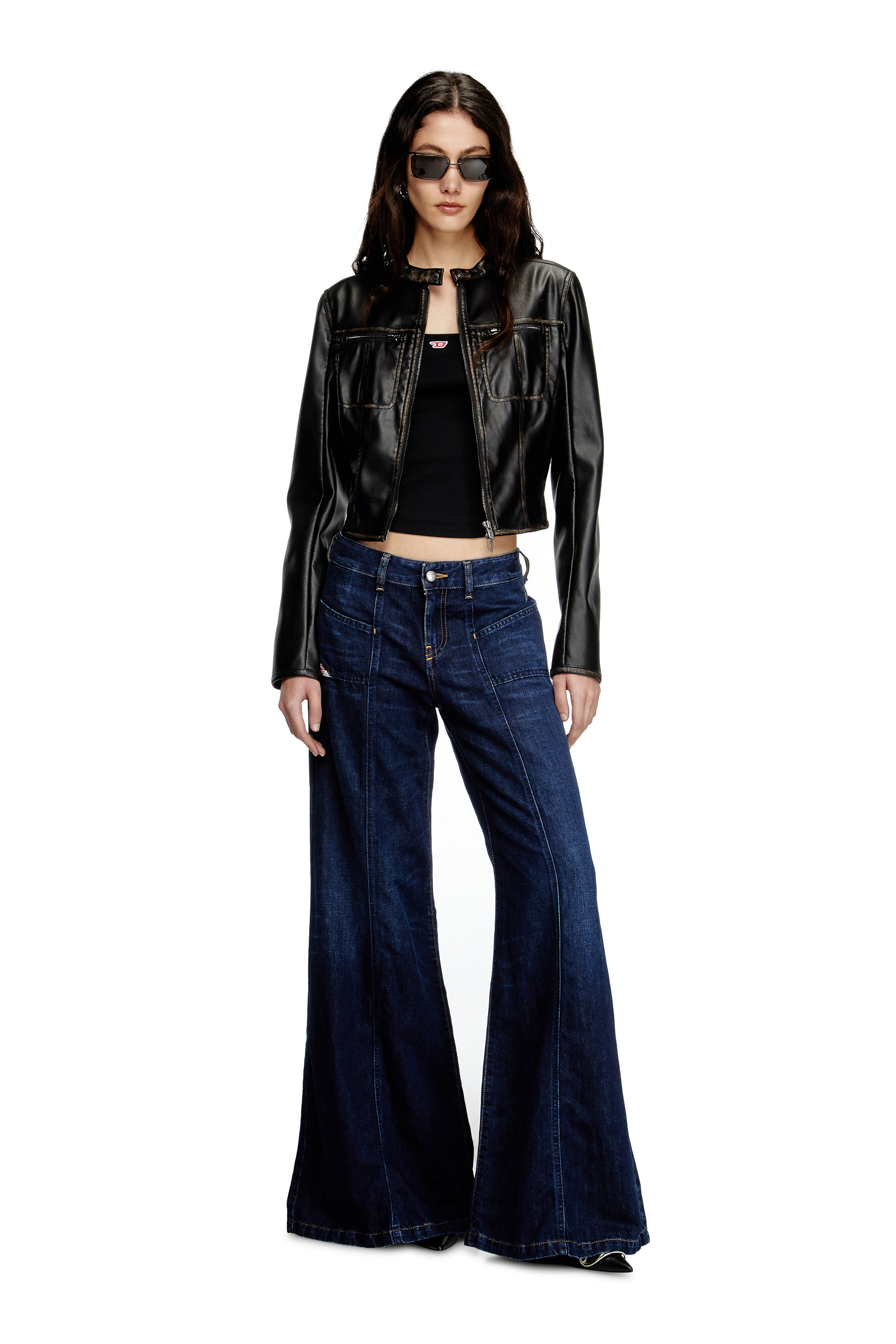 Diesel - Female's Flare Jeans D-Akii 068RA, ダークブルー - 1