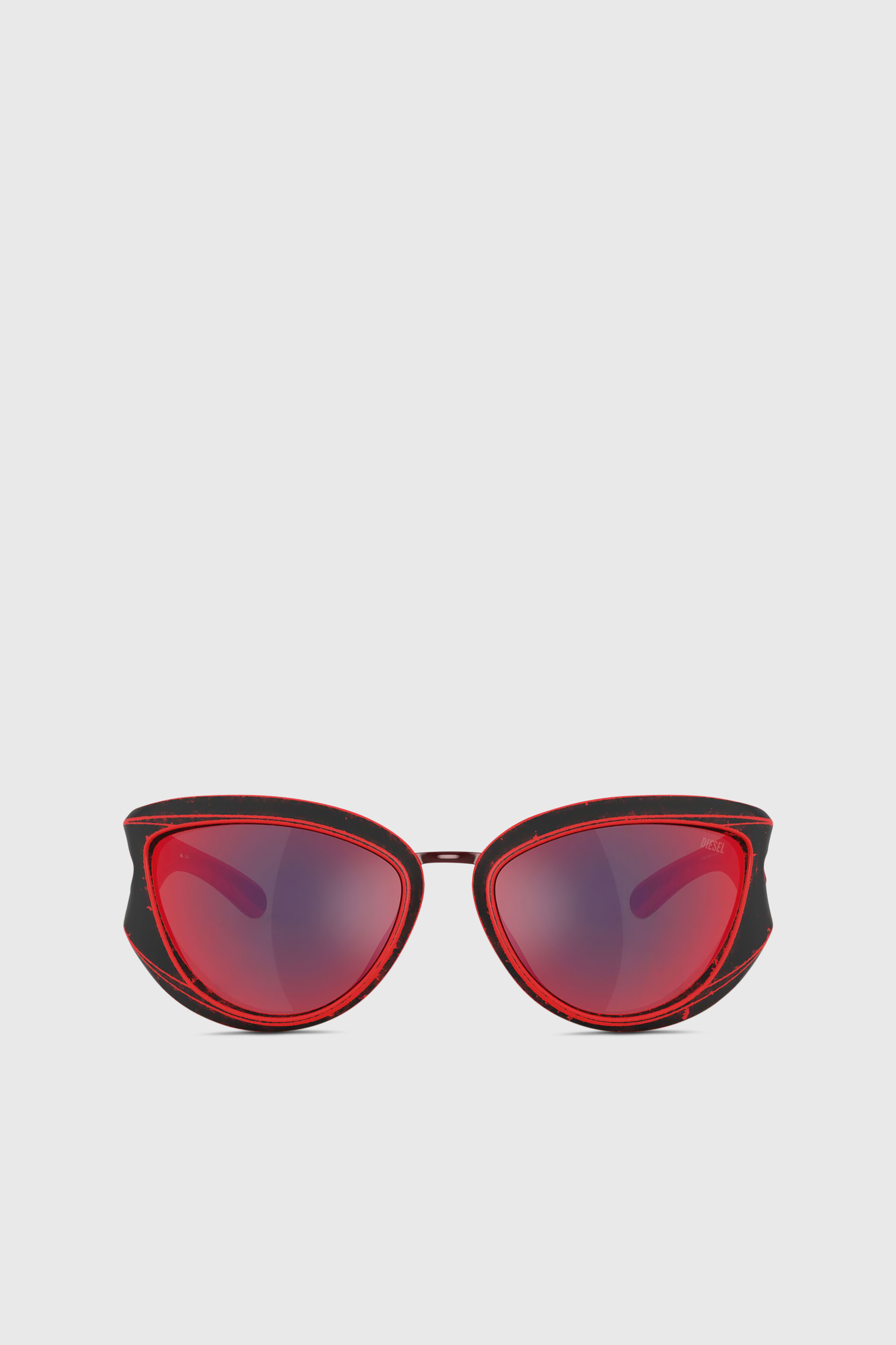 Diesel - 0DL3007U, Unisex's Cat-eye style sunglasses in レッド - 1