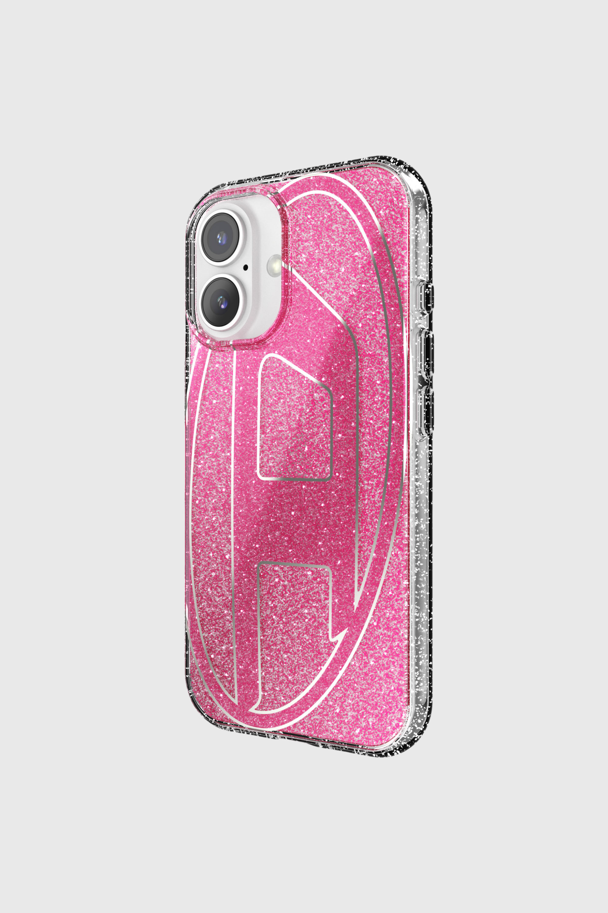 Diesel - 60155 AOP CASE, Unisex's Oval D Glitter Case for iP 16 in ピンク / ホワイト - 3