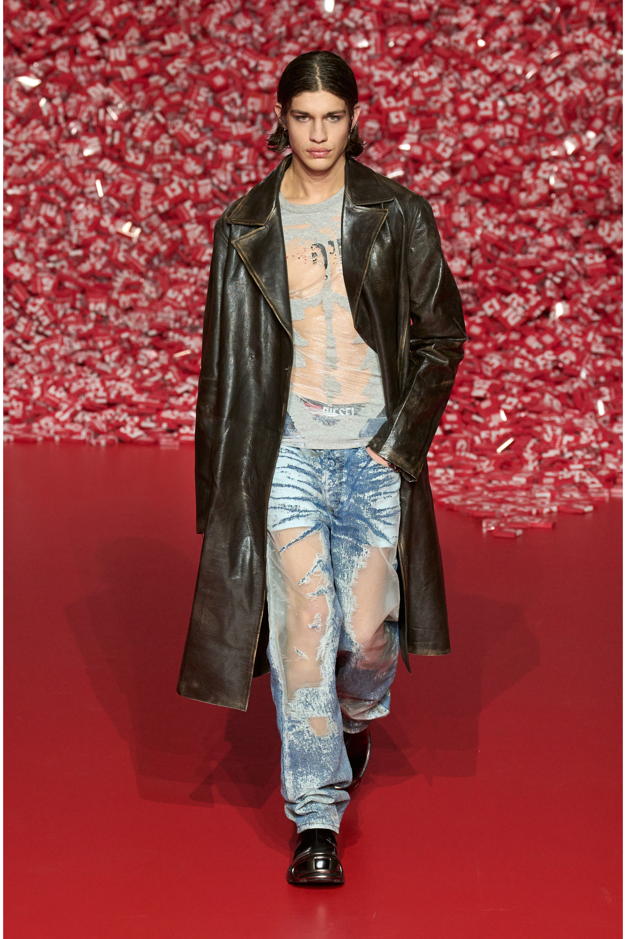 Diesel - D-HAMMER BT D, Male's カウレザーワークブーツ in ブラック - 6