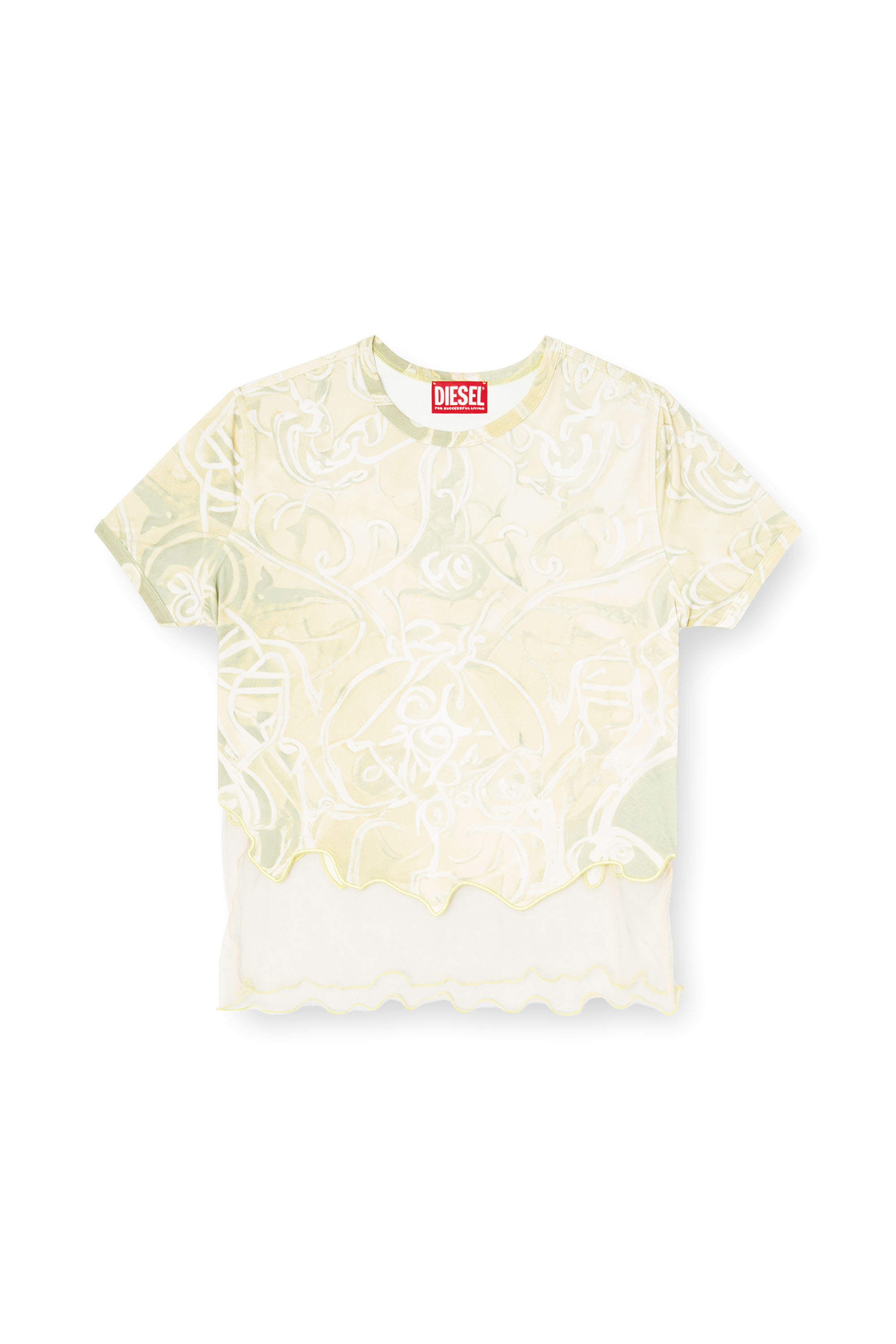 Diesel - T-INLAY, Female's 半袖トップ in グリーン - 2