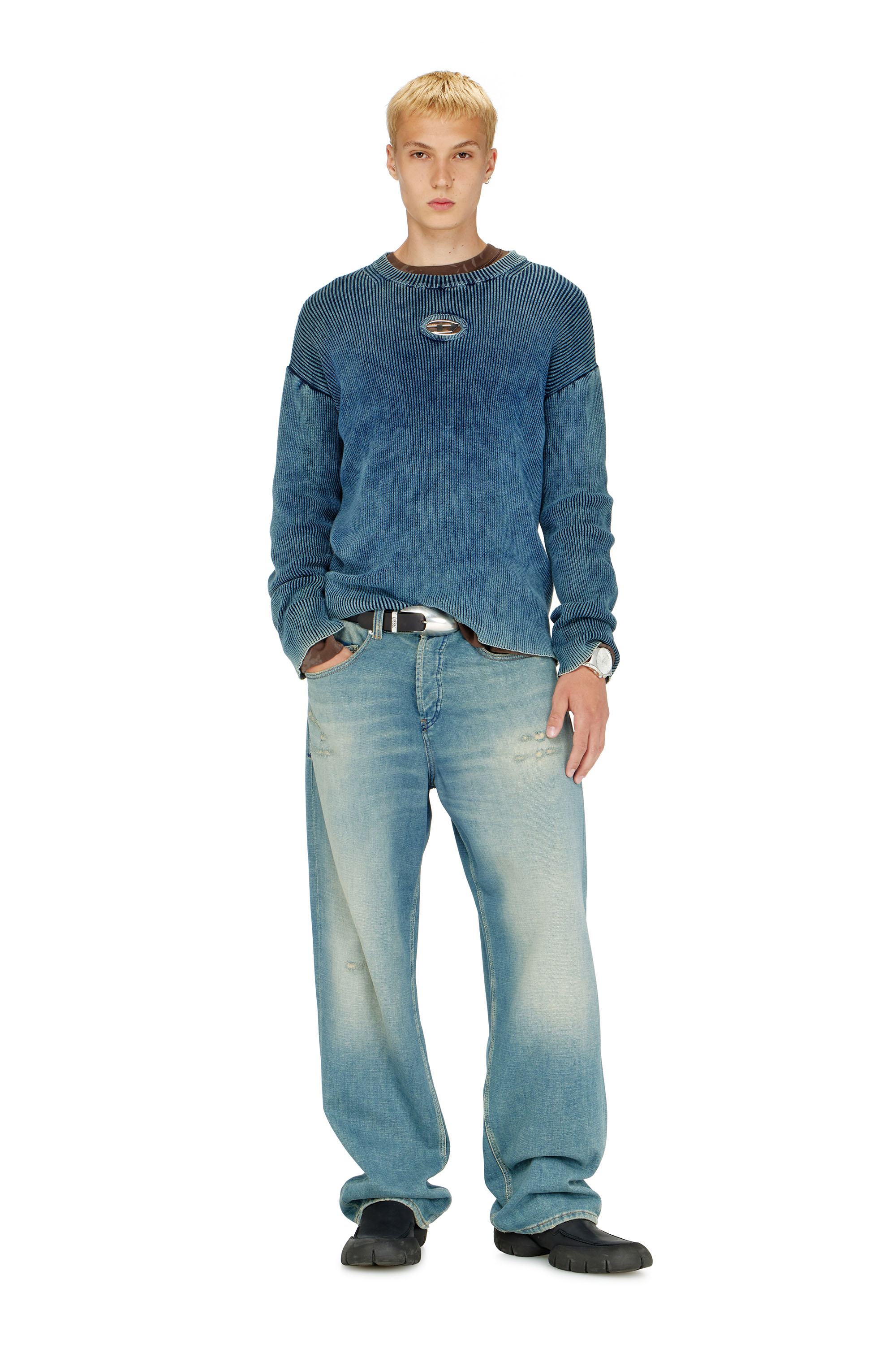 Diesel - K-DARREN-D, Male's プルオーバーニット in ブルー - 1