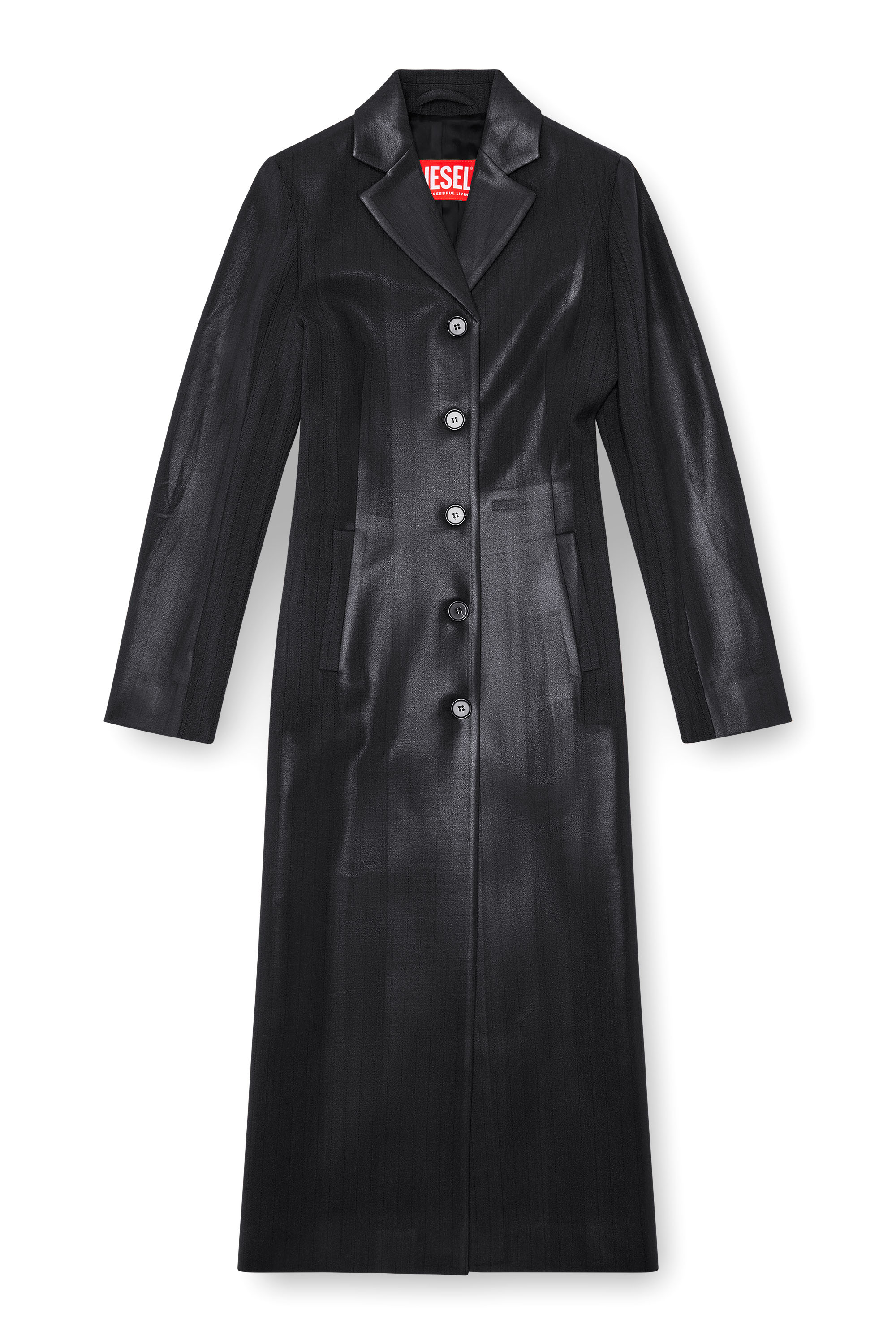 Diesel - G-LAMOUR, Female's Pinstripe jacket with coated front in ブラック - 4