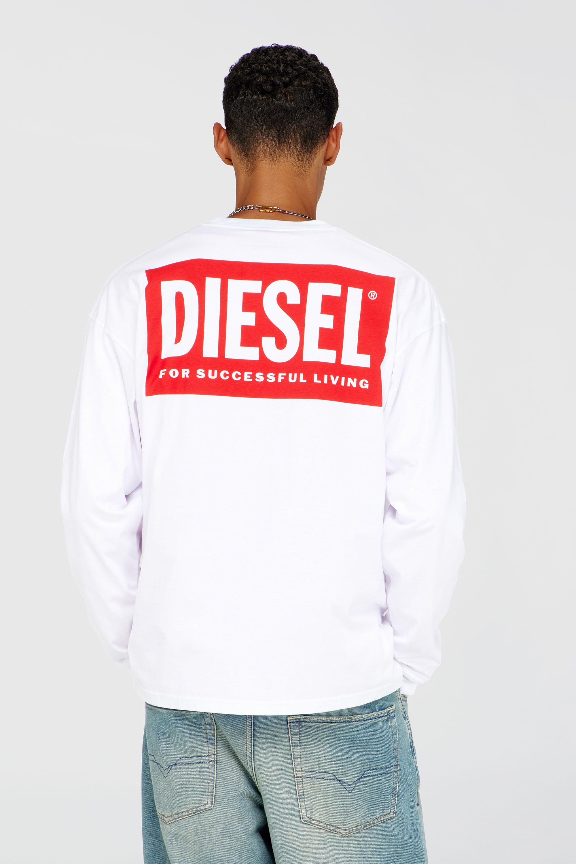 Diesel - T-BOXT-LS-BISK, Male's 長袖Tシャツ in ホワイト - 4