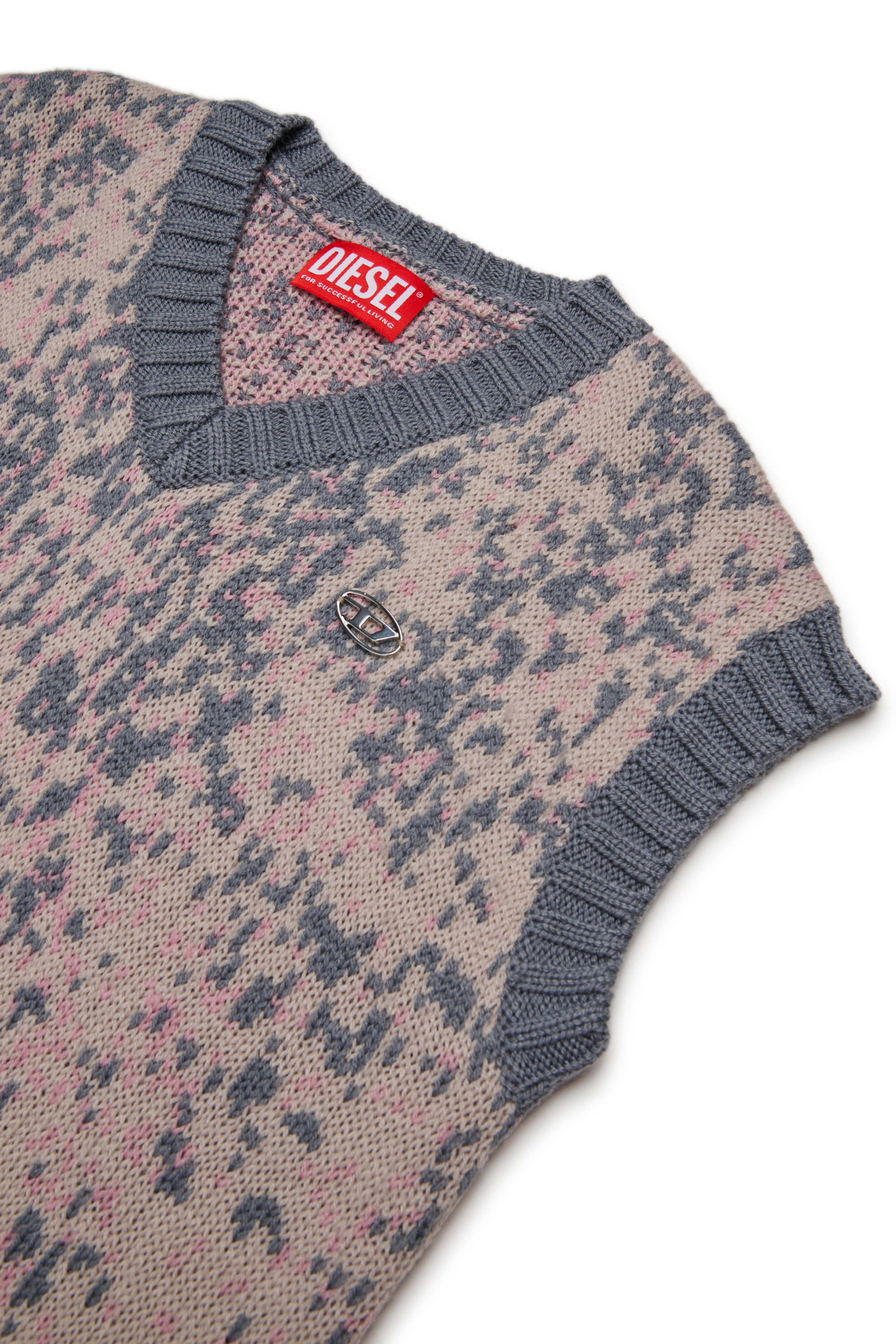 Diesel - DIAMA, Female's ニットドレス in ピンク / ホワイト - 3