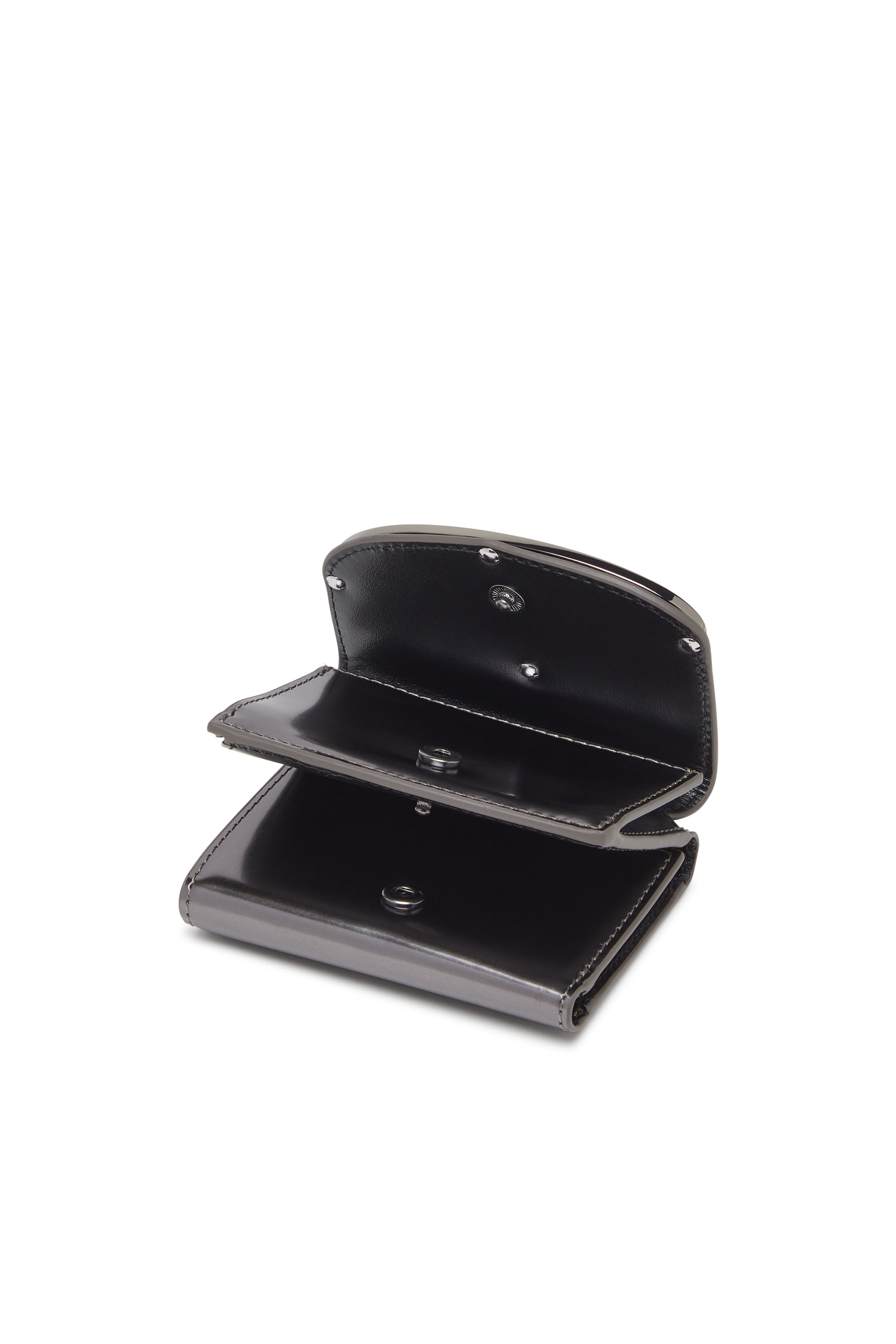 Diesel - 1DR TRI FOLD COIN XS II, Female's Tri-fold wallet in mirrored leather in グレー - 4