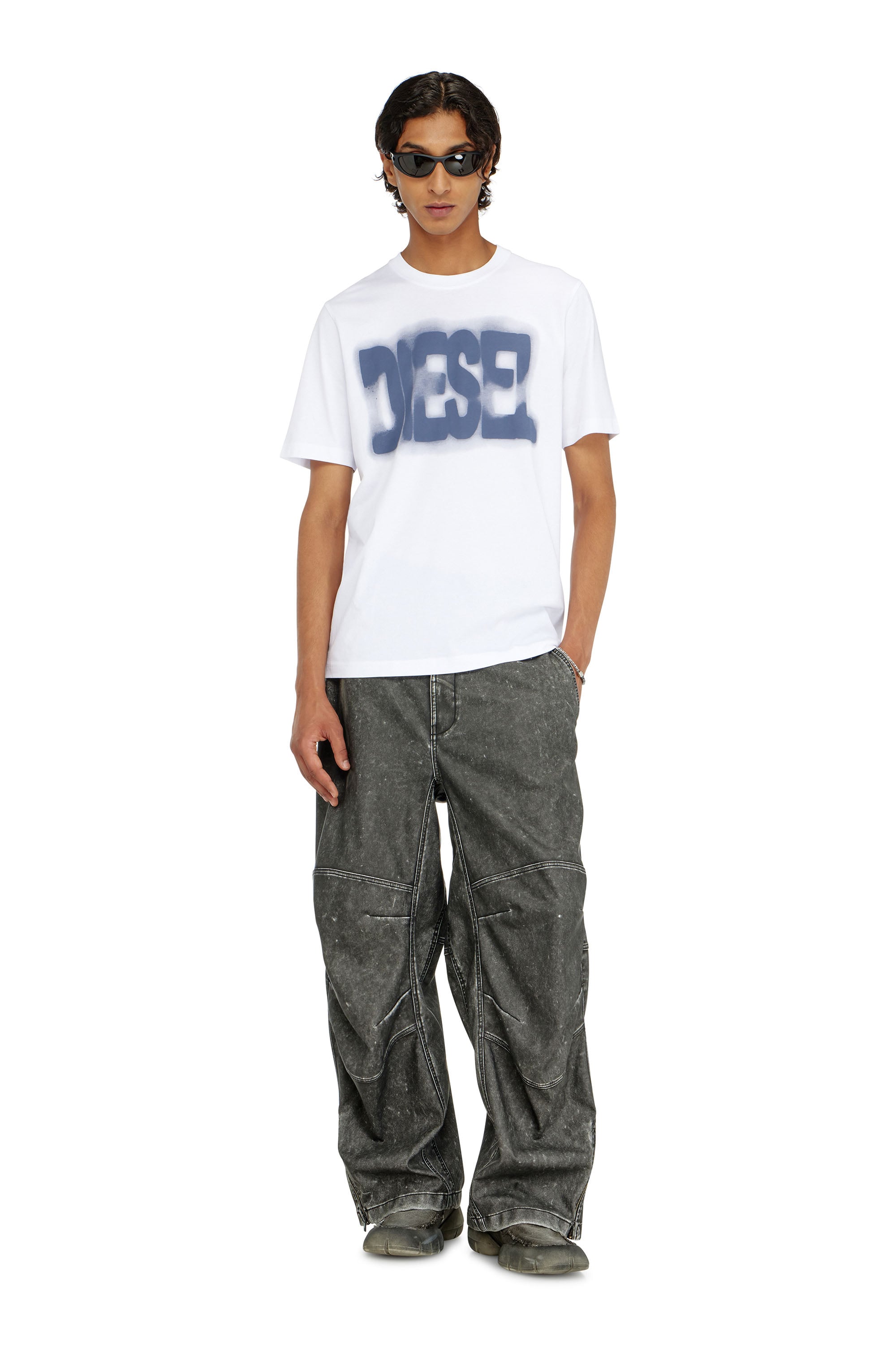 Diesel - T-ADJUST-AA6, Male's Tシャツ in ホワイト - 1