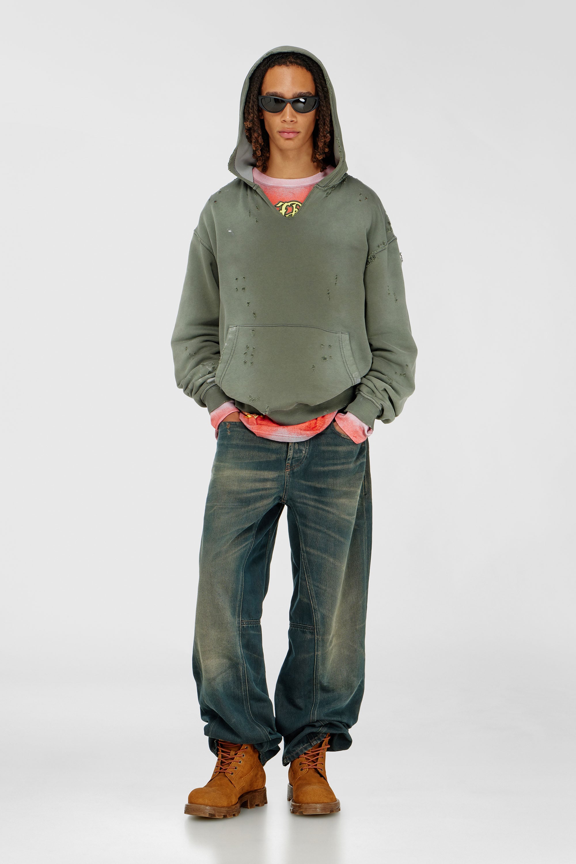 Diesel - Male's Relaxed Jeans 2001 D-Macro 09P85, ダークブルー - 1