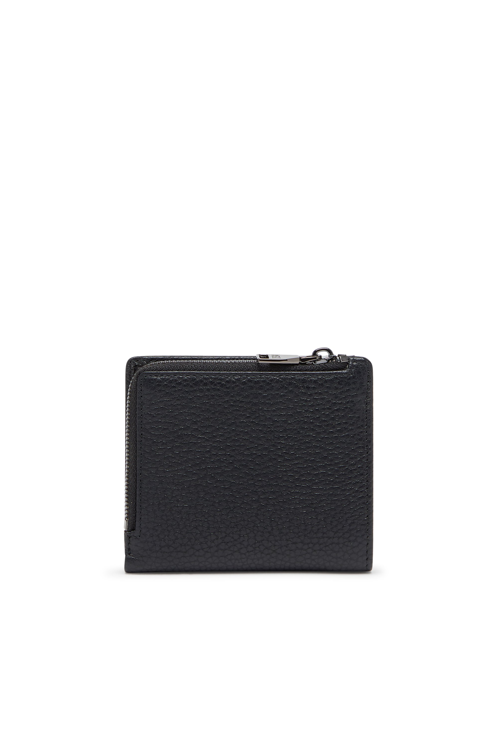 Diesel - HISSU EVO BI FOLD ZIP L, Male's Bi-fold wallet in grainy leather in ブラック - 2