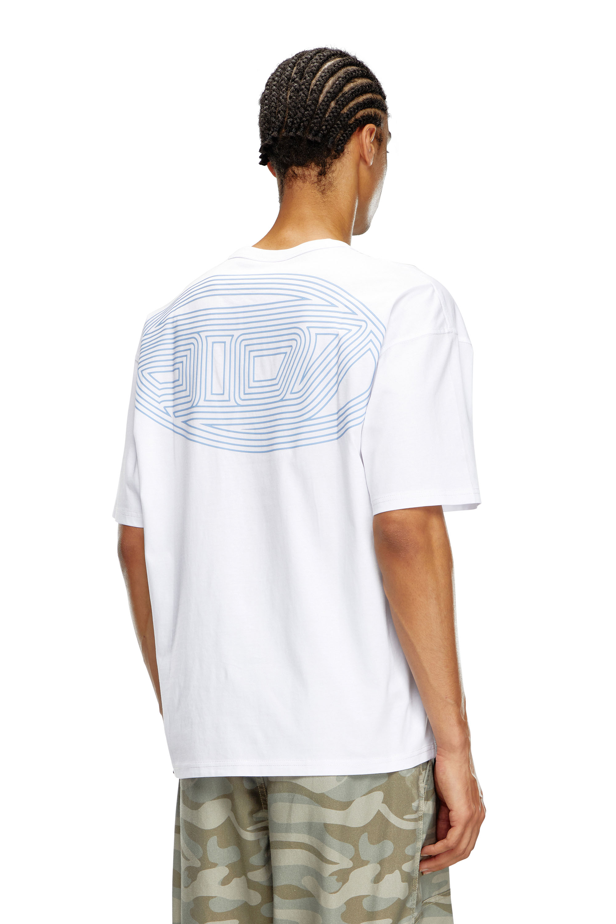 Diesel - T-BOXT-K18, Male's T-shirt with Oval D print and embroidery in ホワイト - 4