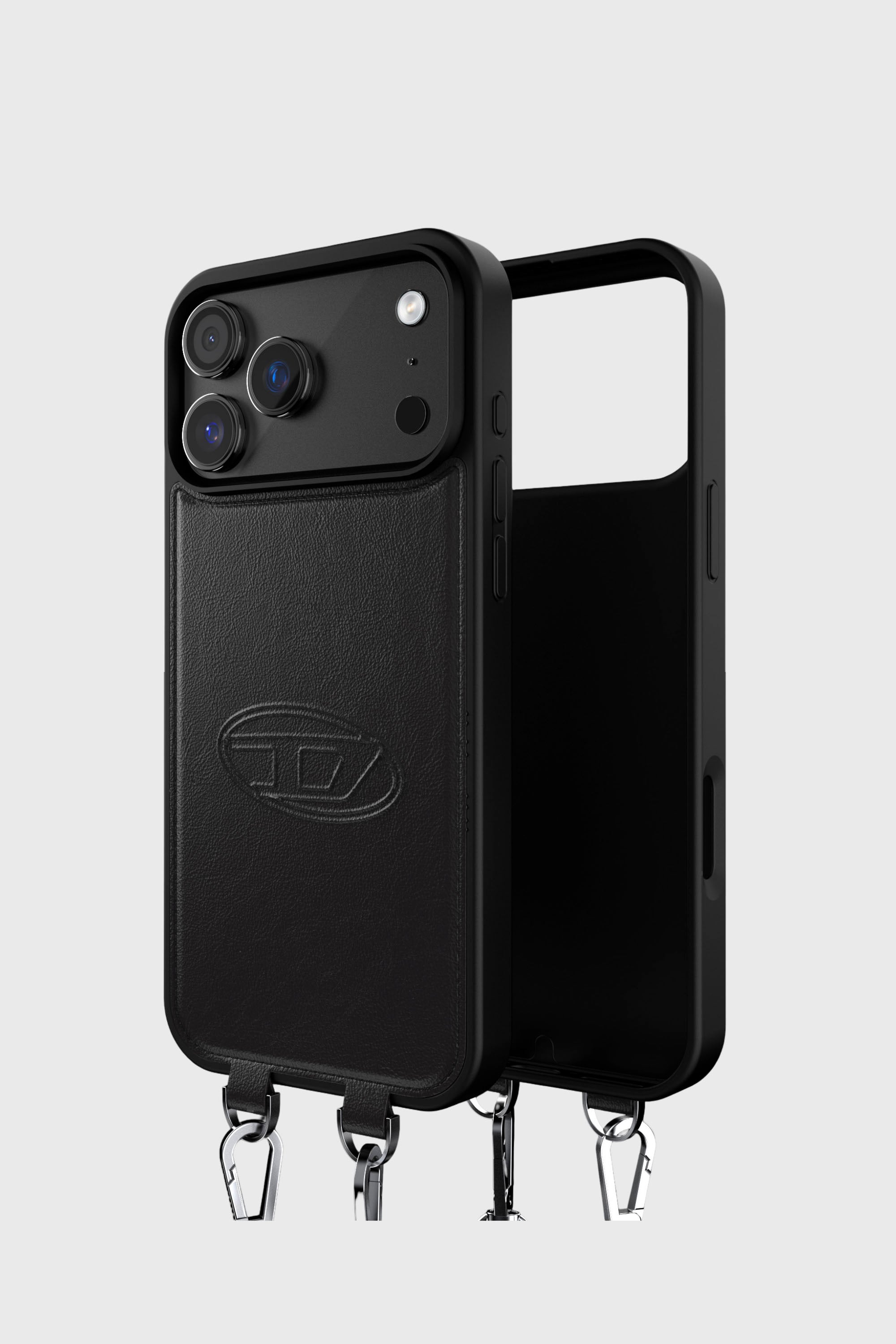 Diesel - 60663 MOULDED CASE, Unisex's Oval D case with wrist strap and MagSafe for iPhone 17 Pro Max in ブラック - 1