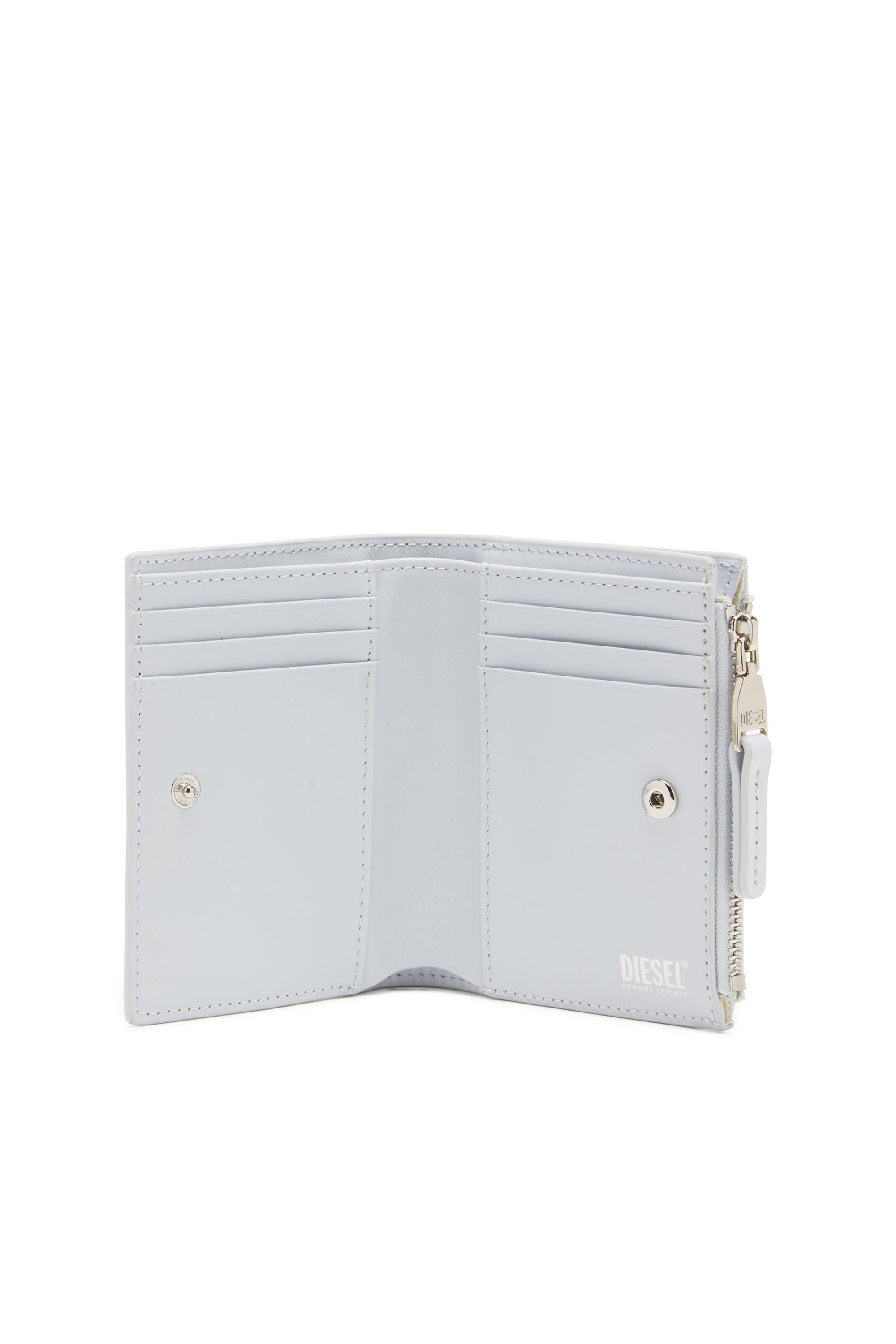 Diesel - 1DR BI-FOLD ZIP II, Female's Small wallet in pastel leather in ライトブルー - 3