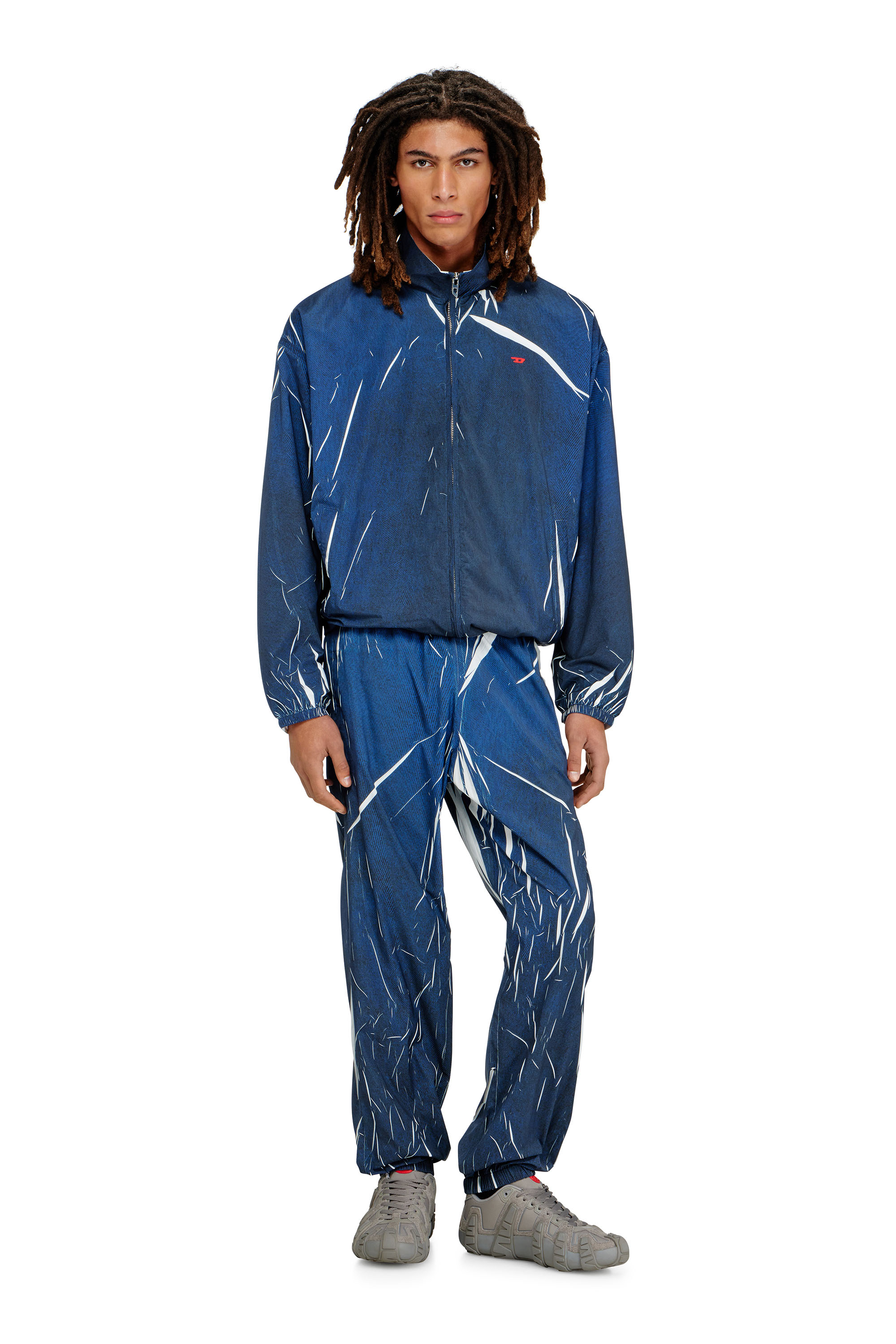 Diesel - J-PHIL-CJBC, Male's Light jacket with denim-effect print in ブルー - 2