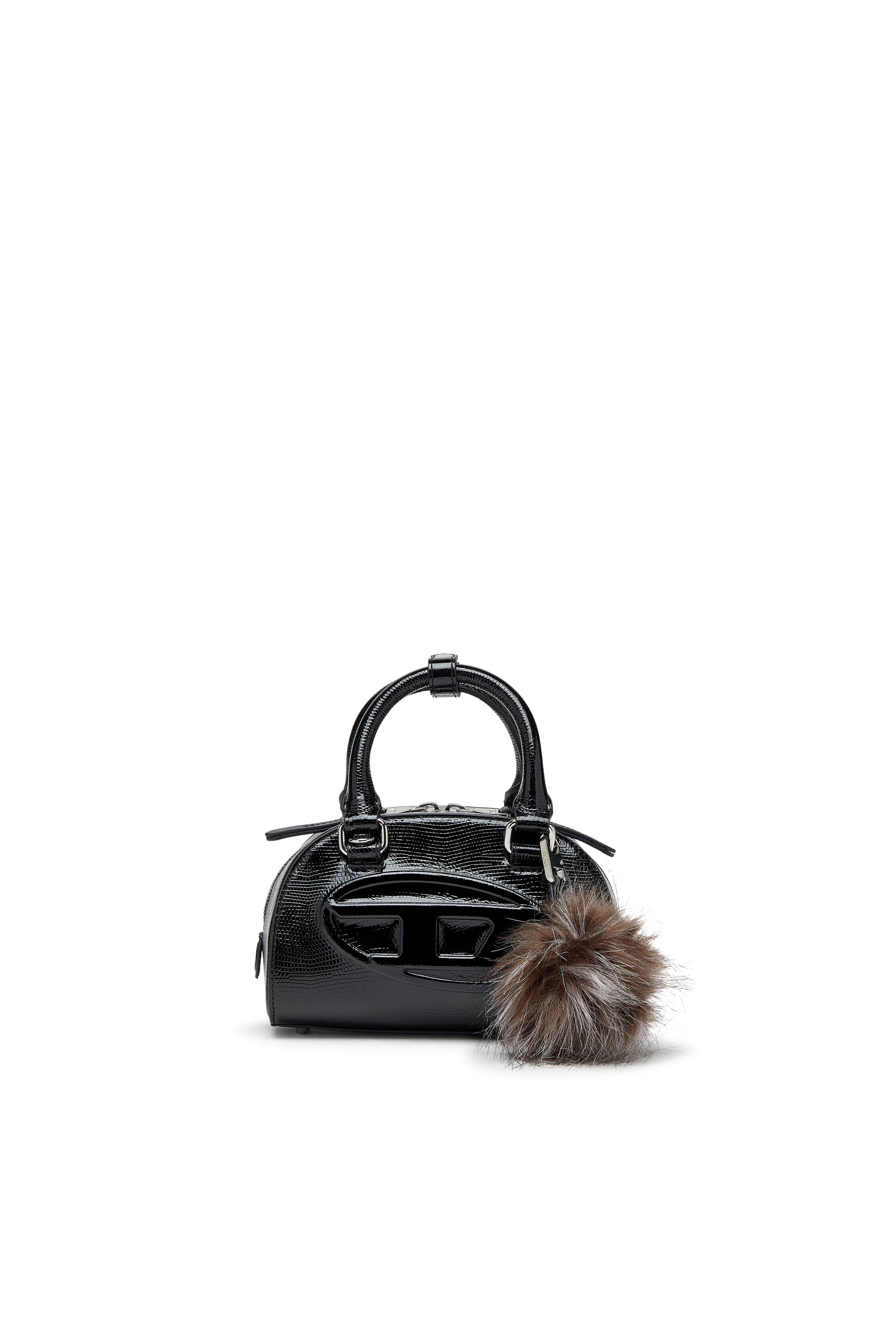 Diesel - 1DR DOME CROSSBODY, Female's 1DR Dome-Mini bowling bag in embossed leather in ブラック - 1