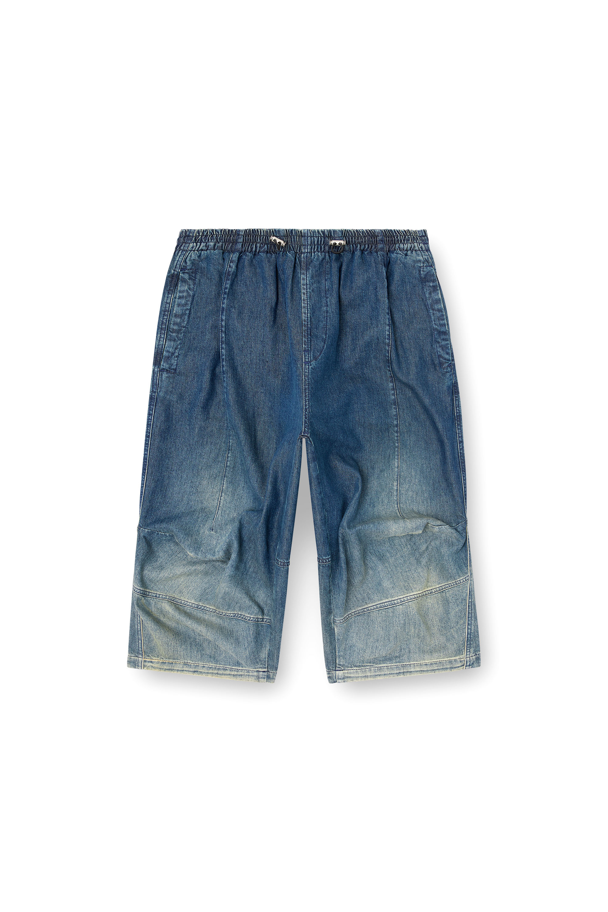 Diesel - D-PARI-SHORT-S, Unisex's Ergonomic shorts in shaded denim in ミディアムブルー - 2