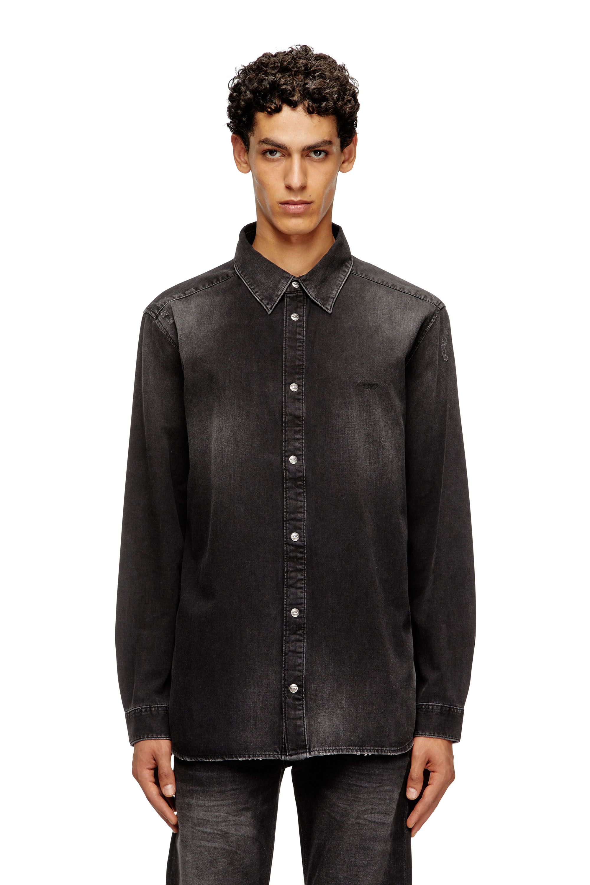 Diesel - D-SIMPLY, Male's Long-sleeve denim shirt in ブラック - 1
