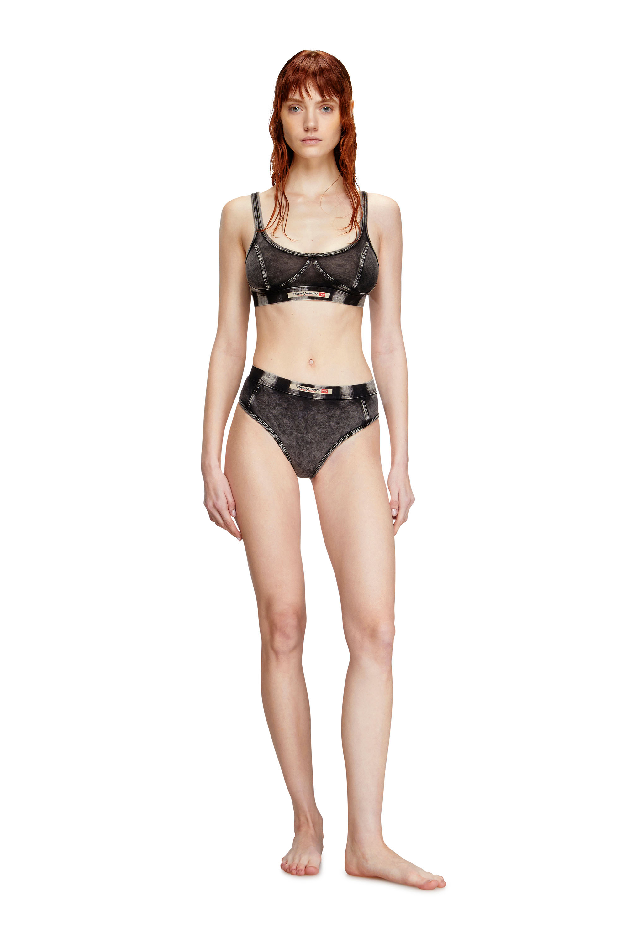 Diesel - HIPSTER-DNM, Female's Hipster briefs in denim-effect jersey in ブラック - 1