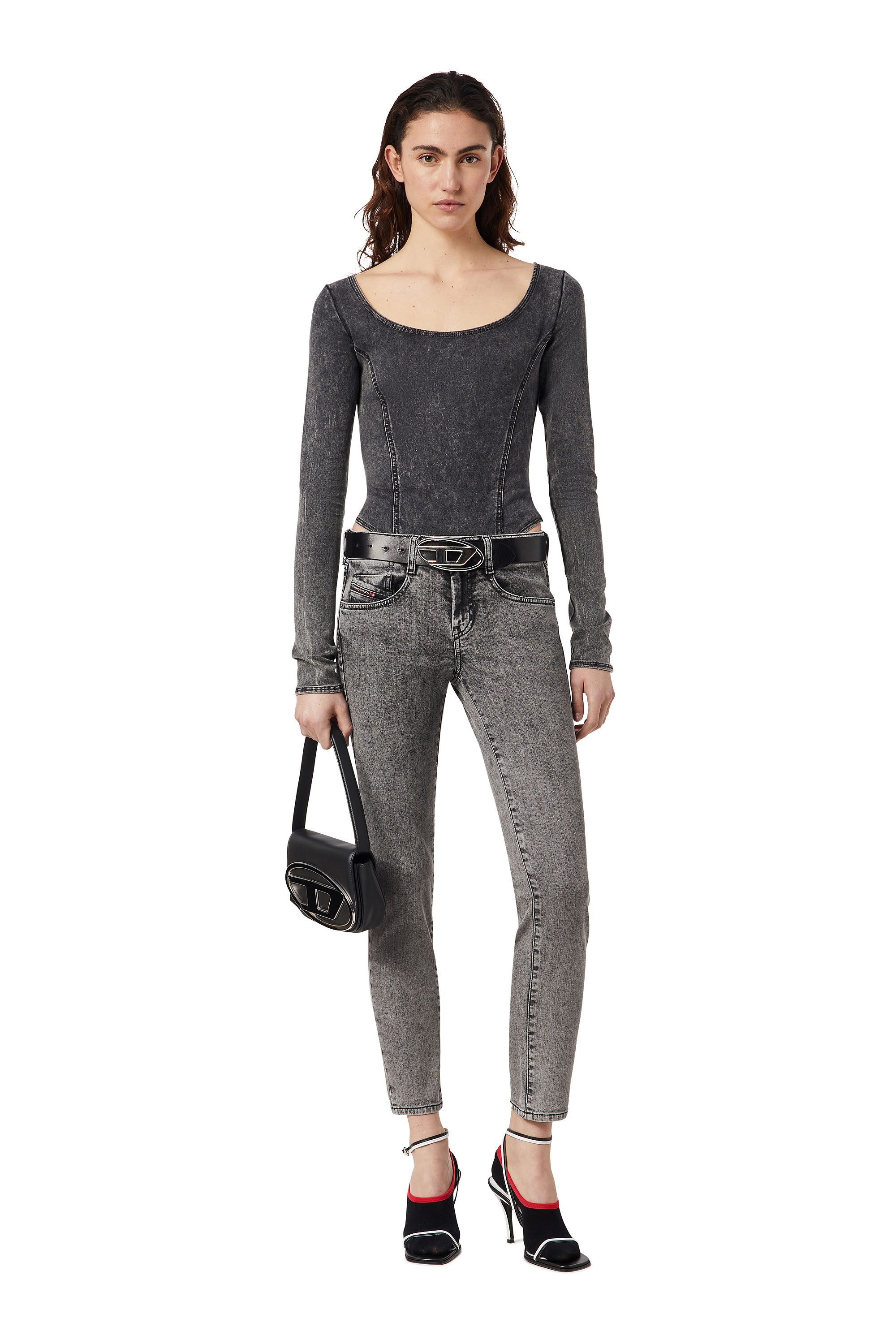 Diesel - Slim D-Ollies JoggJeans® 09D07, ブラック/ダークグレー - Image 5