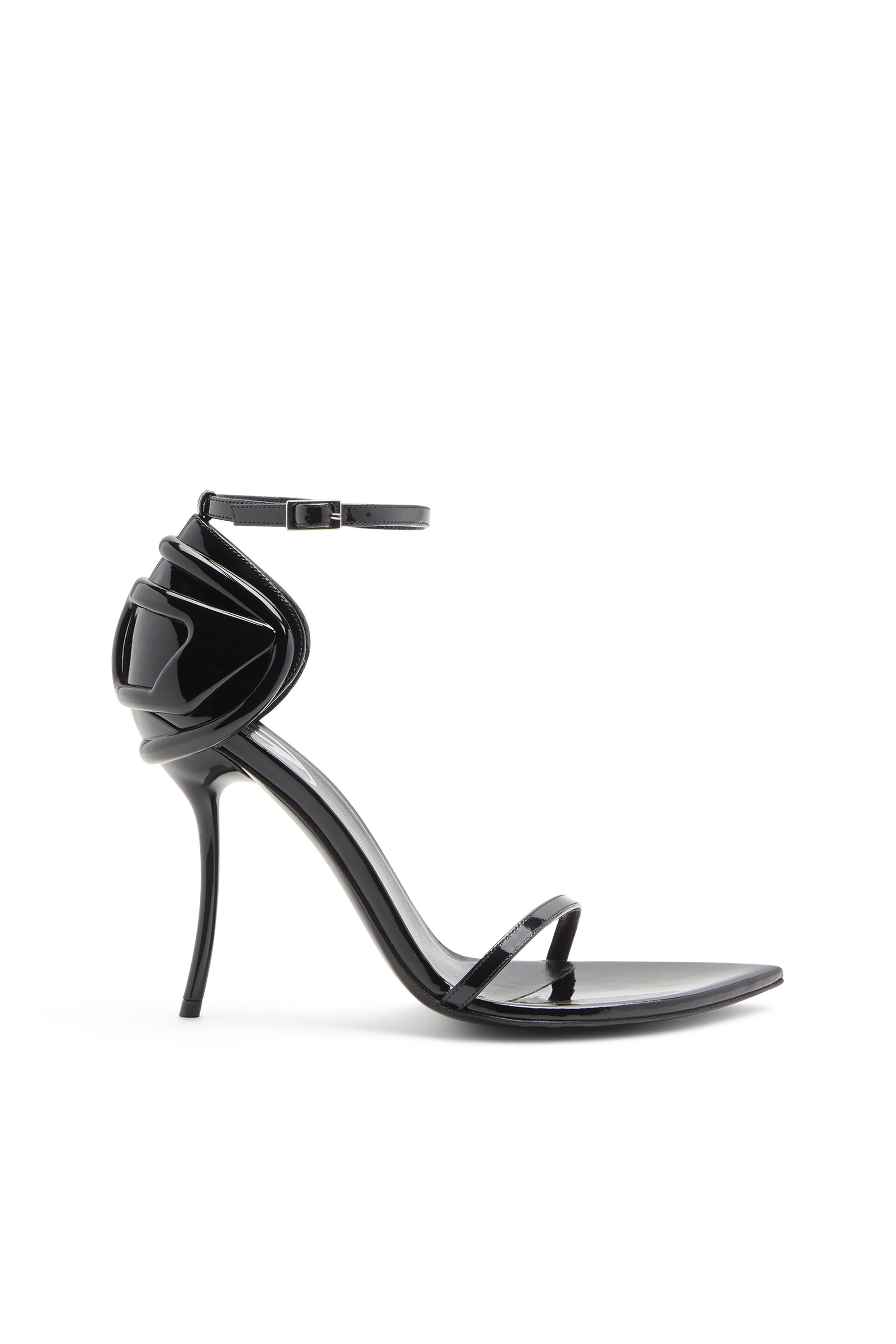 Diesel - D-TEN&HALF SANDAL, Female's D-Ten&Half-Stiletto sandals in patent leather and satin in ブラック - 1