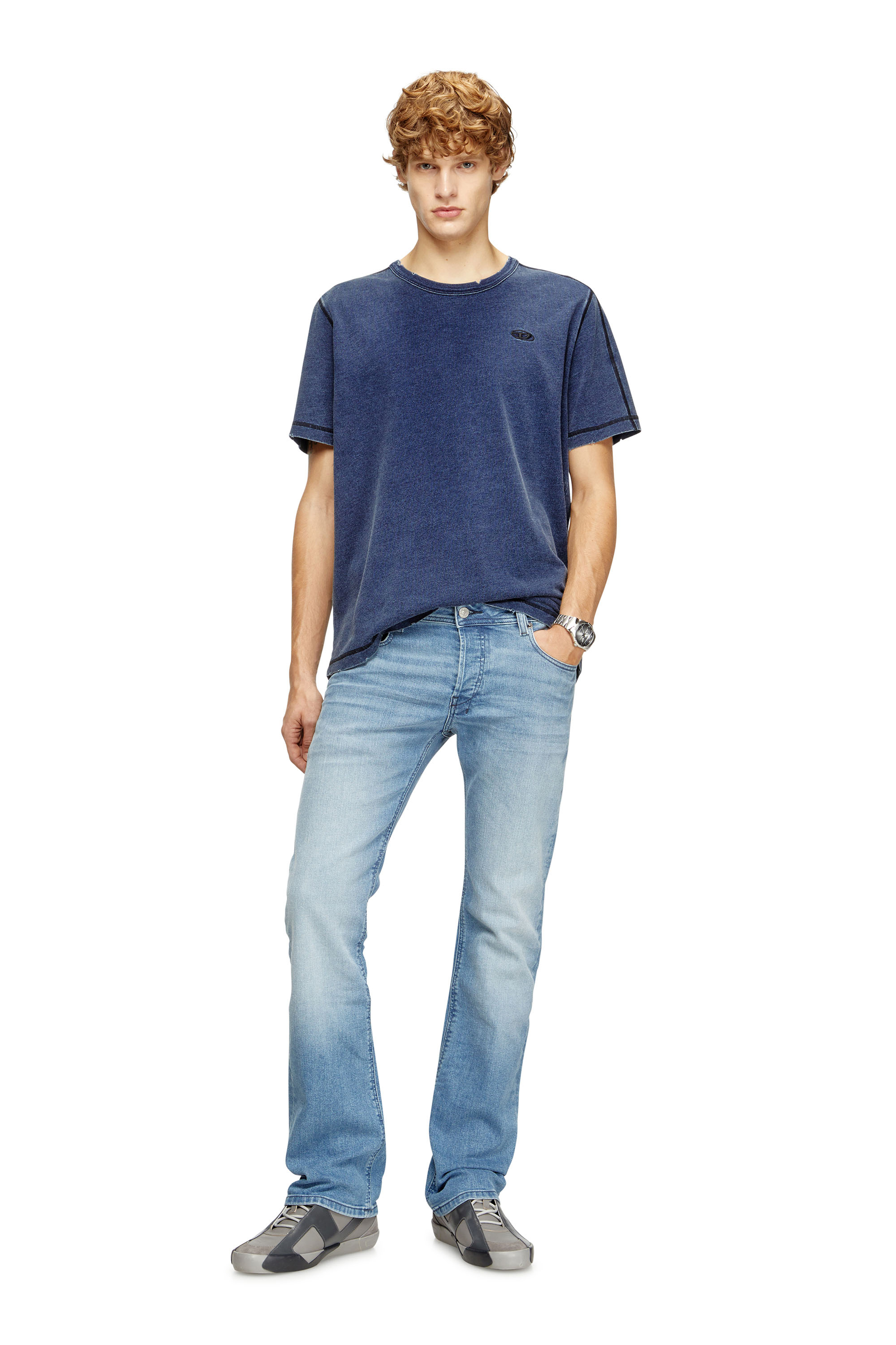 Diesel - T-ADJIND-NEW, Male's Tシャツ in ブルー - 2