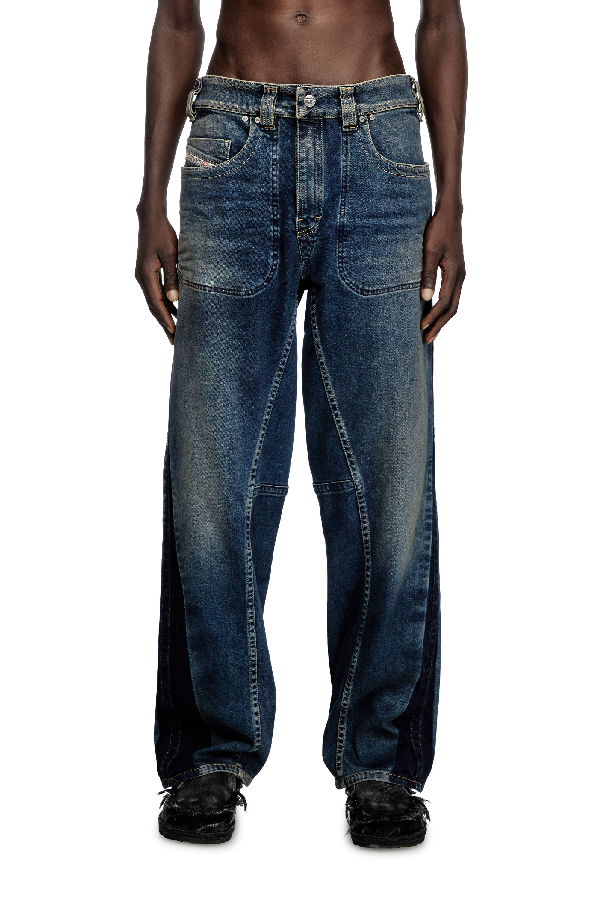 Diesel - Male's Relaxed Jeans 2001 D-Macro 09J06, ミディアムブルー - 1