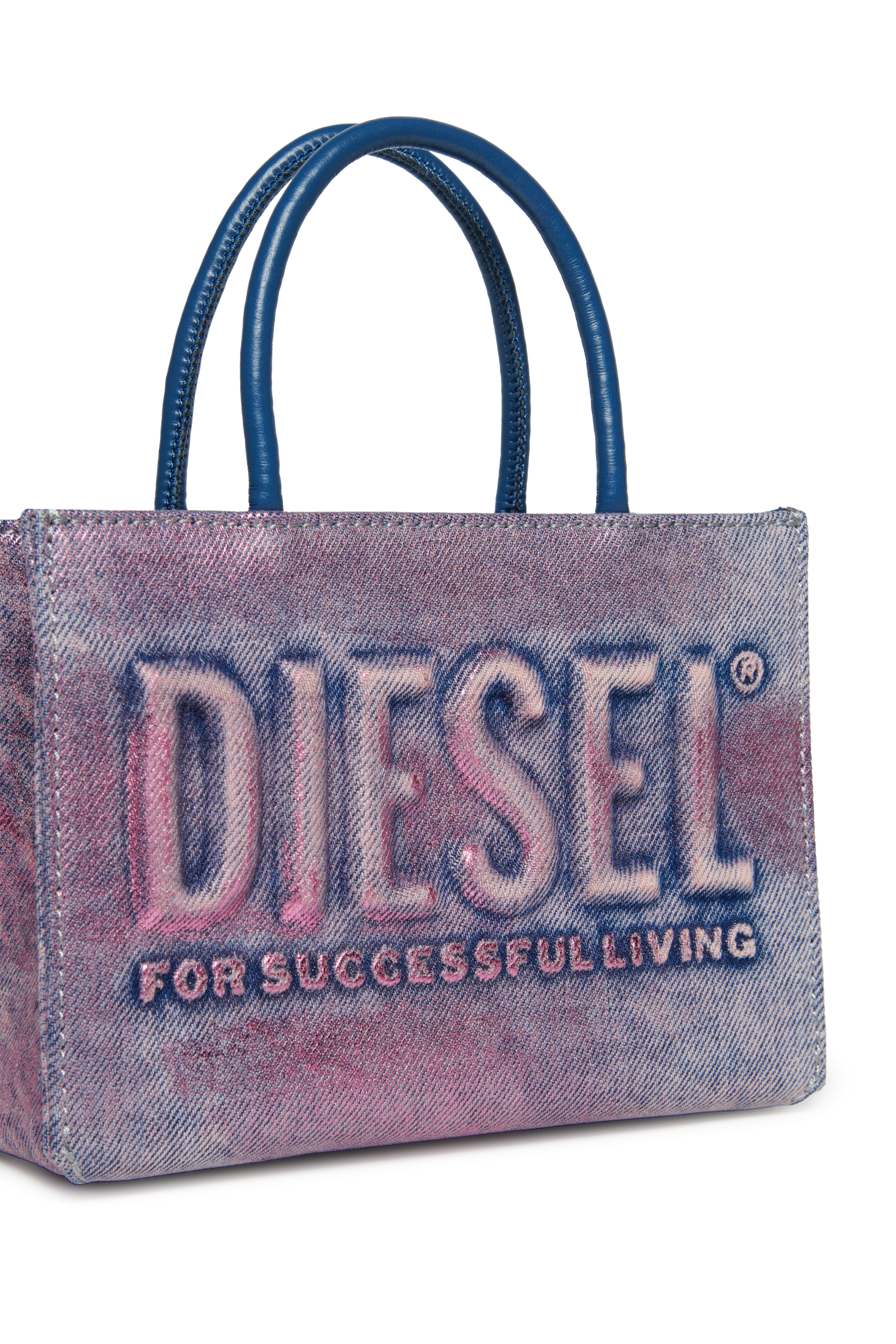Diesel - DSL 3D MINI BAG, Female's ショッパーバッグ in ブルー/ピンク - 4