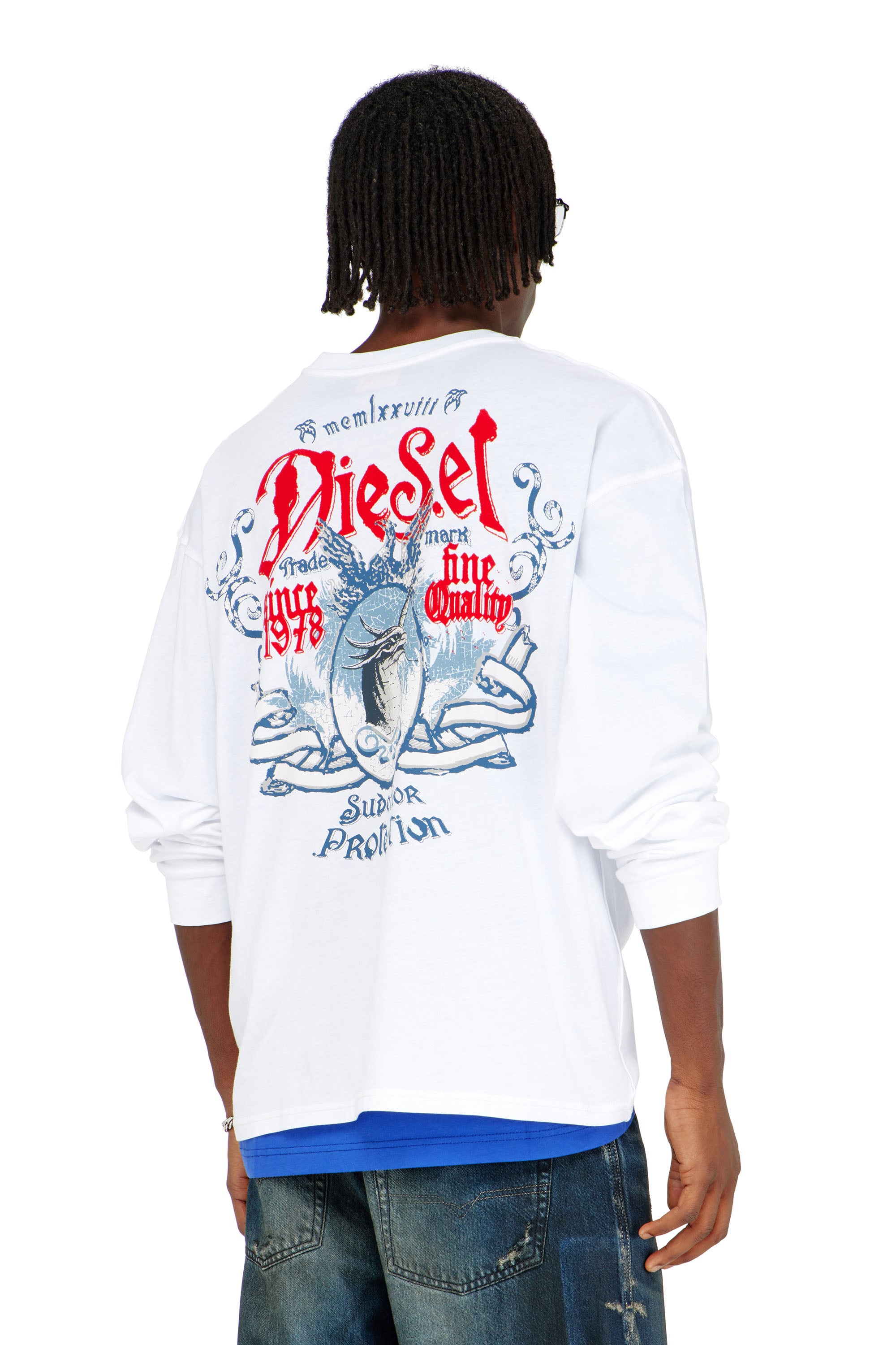 Diesel - T-BOXT-LS-AA6, Male's 長袖Tシャツ in ホワイト - 4