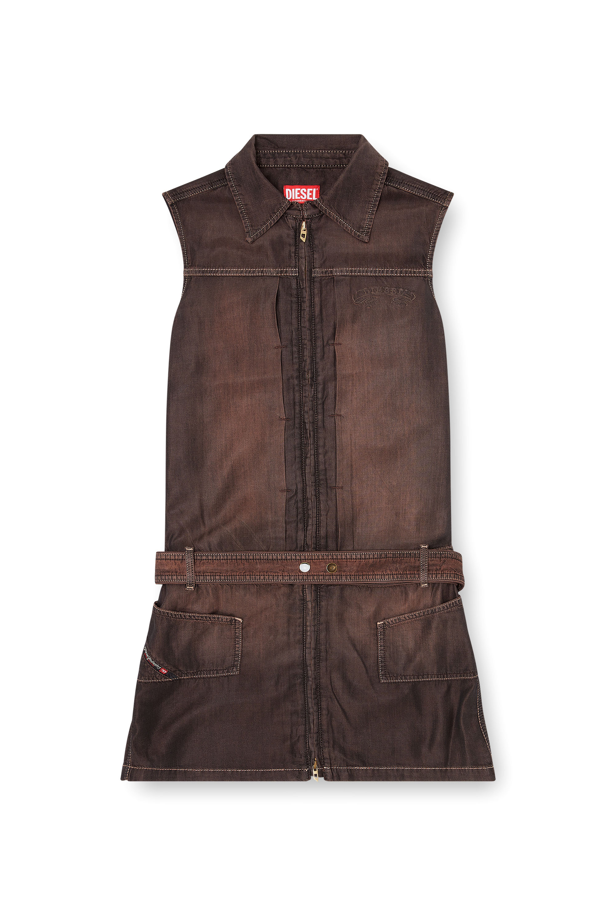 Diesel - DE-EDROS-S, Female's デニムドレス in ブラウン - 2